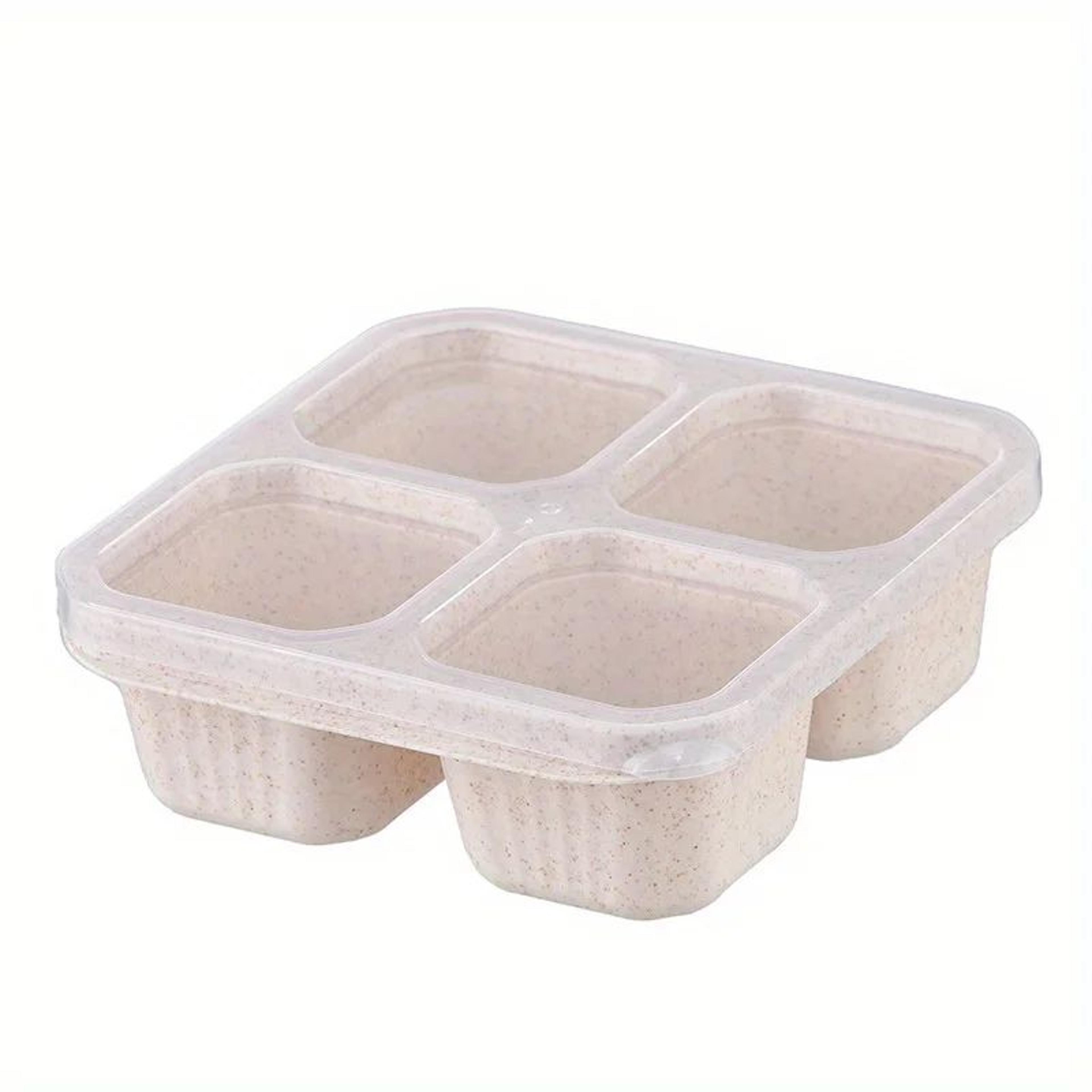 Bento Snack Box  BPAFree Reusable Lunch Container With Lid And 4 Compartments For Neat School Work  7