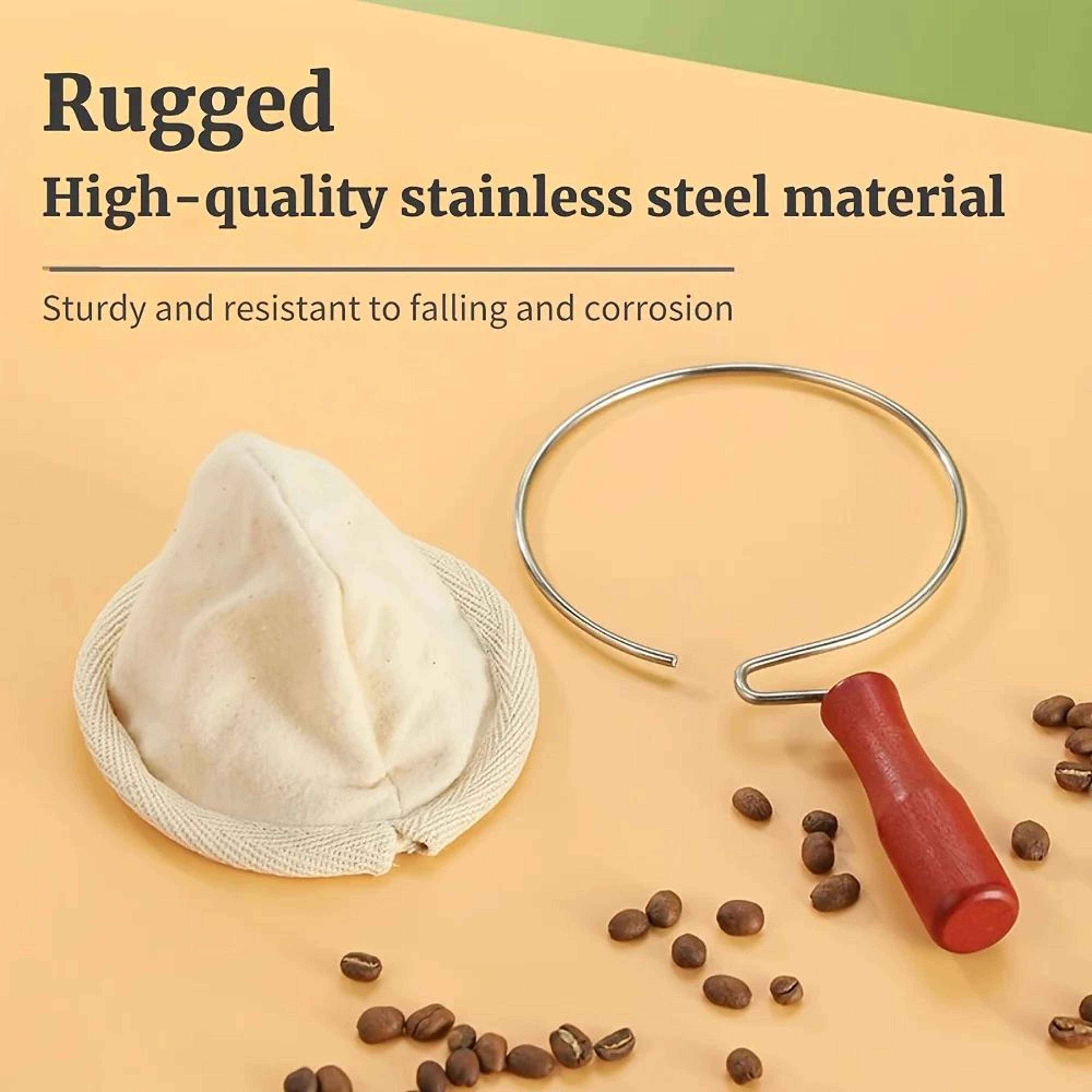 Reusable Cloth Coffee Filter  Flannel Filter Bag With Handle For Practical Manual Brewing Tea Filte 3
