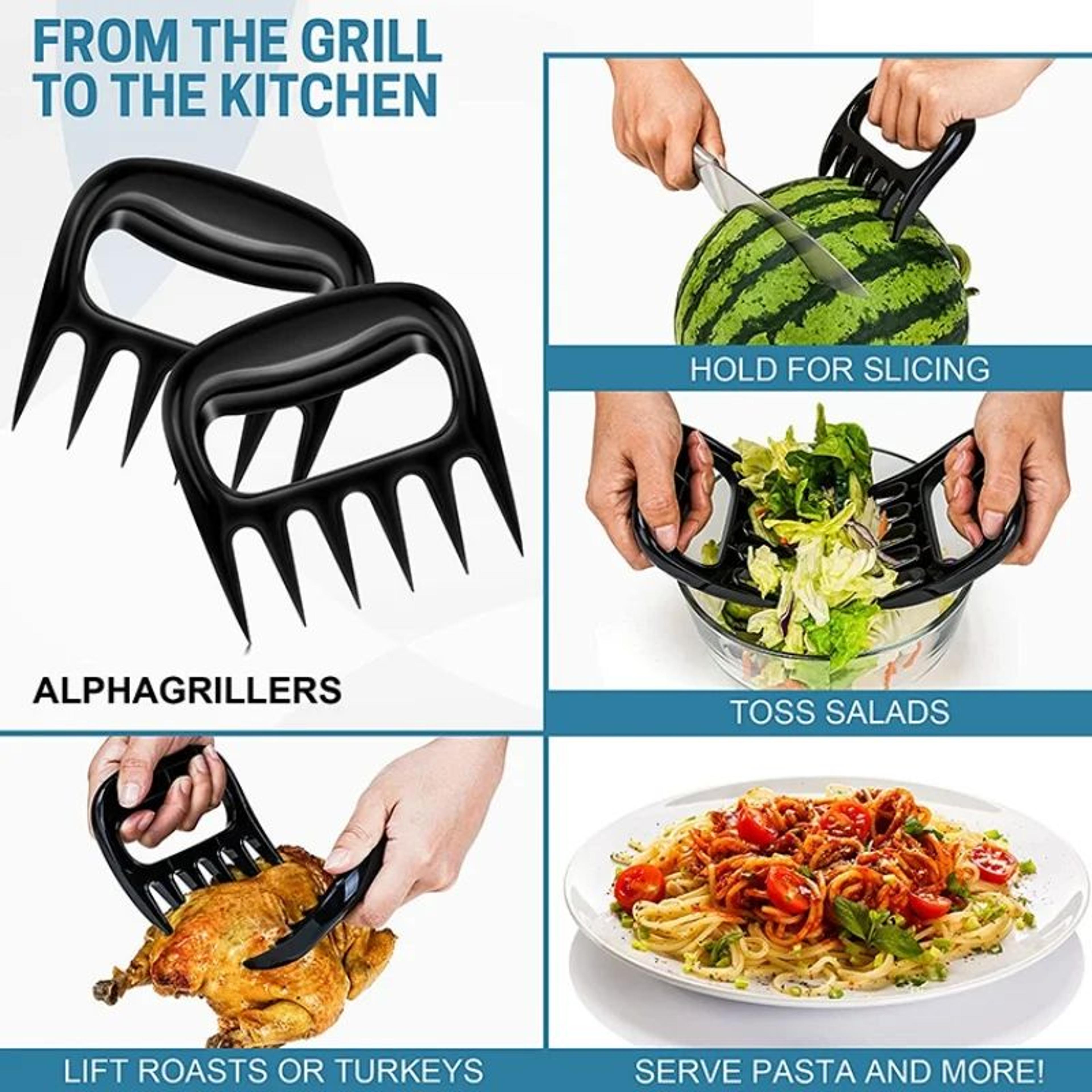 Meat Shredder Forks  Black Bear Claw Pulled Pork Tools For Easy Shredding BBQ Serving  Everyday Kit 4