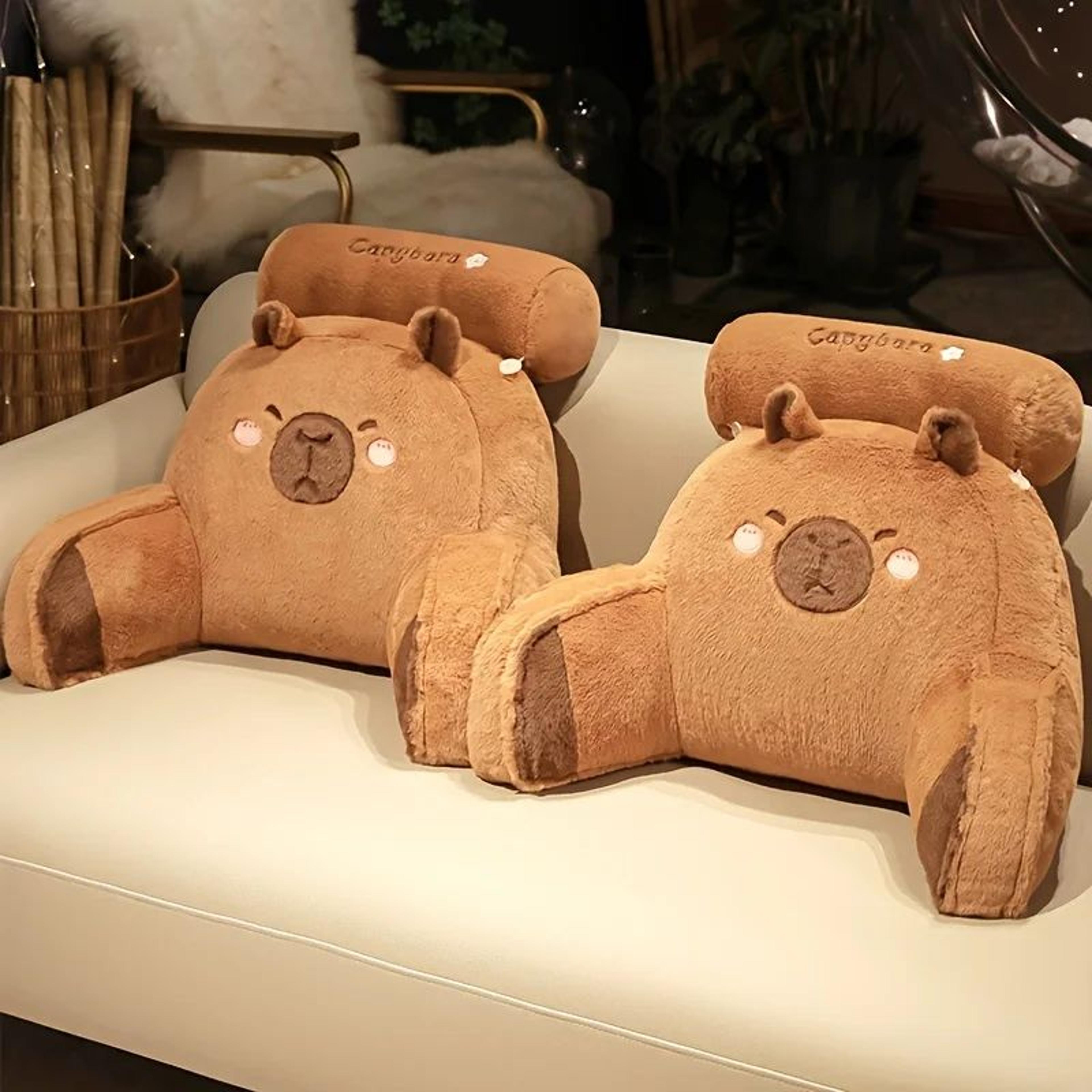 Capybara Plush Pillow  Adorable Chair Backrest Cushion With Zipper Closure For Cozy Seating  Playfu 3