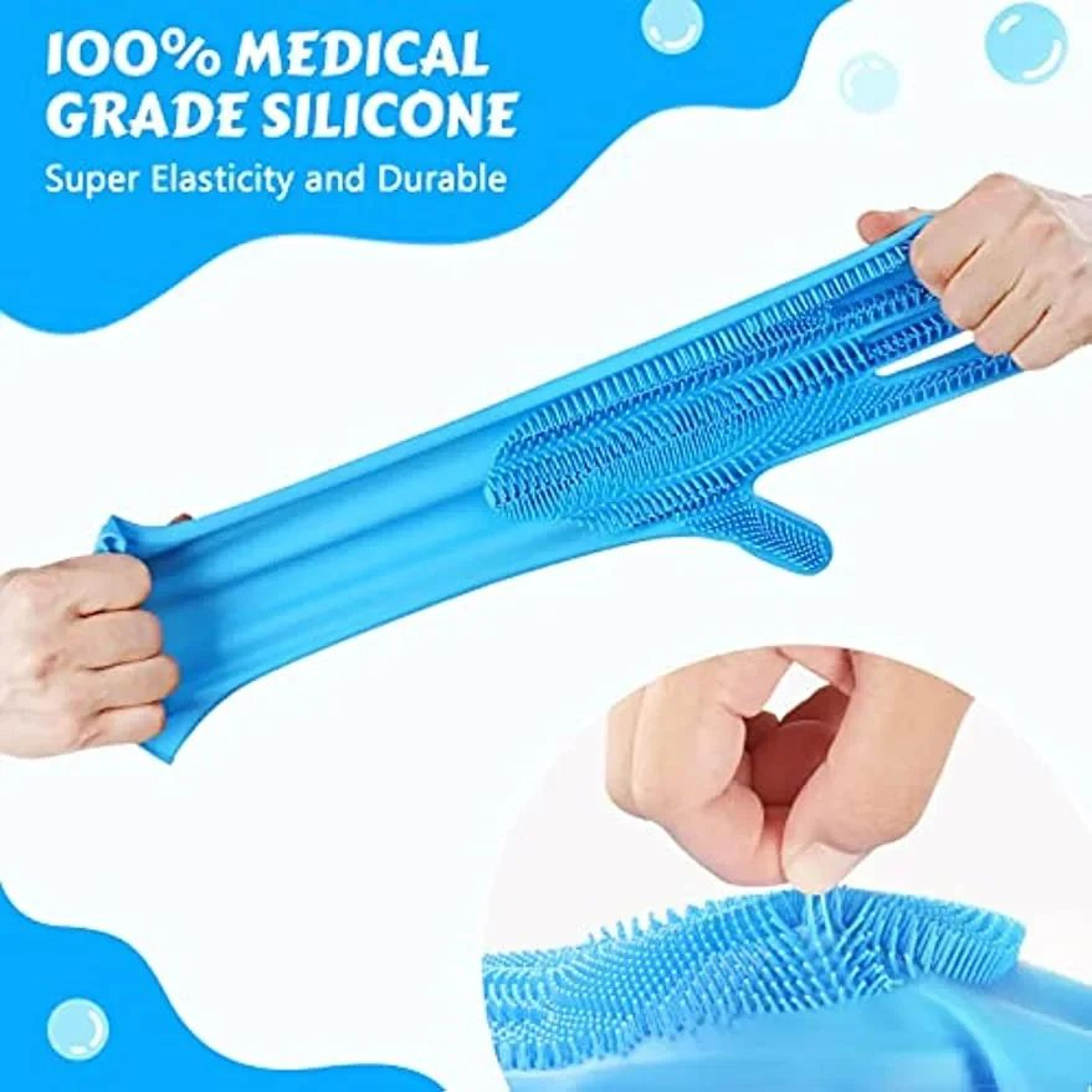 Pet Grooming Gloves  Soft Silicone Bathing Scrubbers For Dogs  Cats Shampoo Cleaning And Loose Hair 2