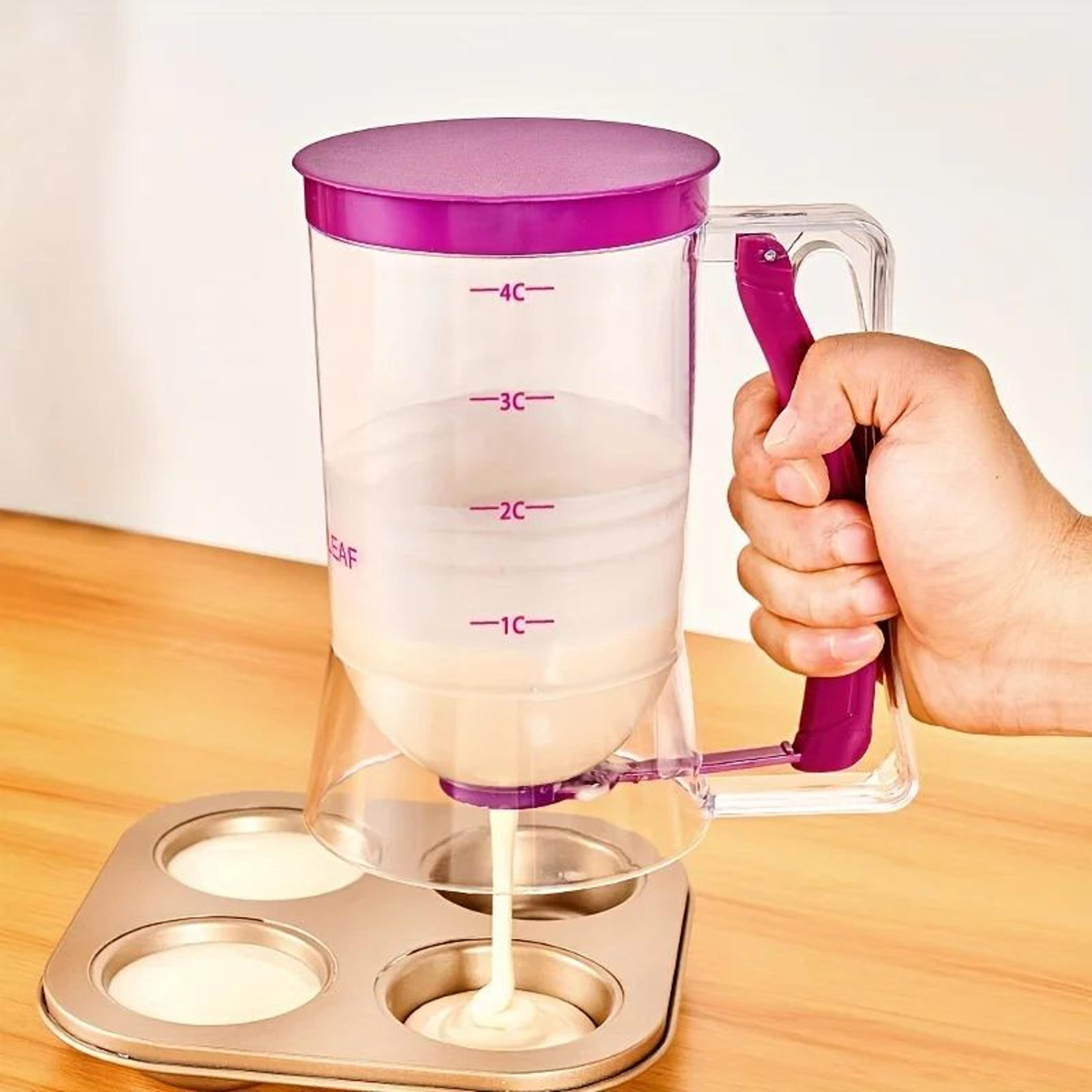 Cupcake Batter Dispenser  Handheld Funnel Measuring Cup For Controlled Pouring Cleaner Baking  Even 0