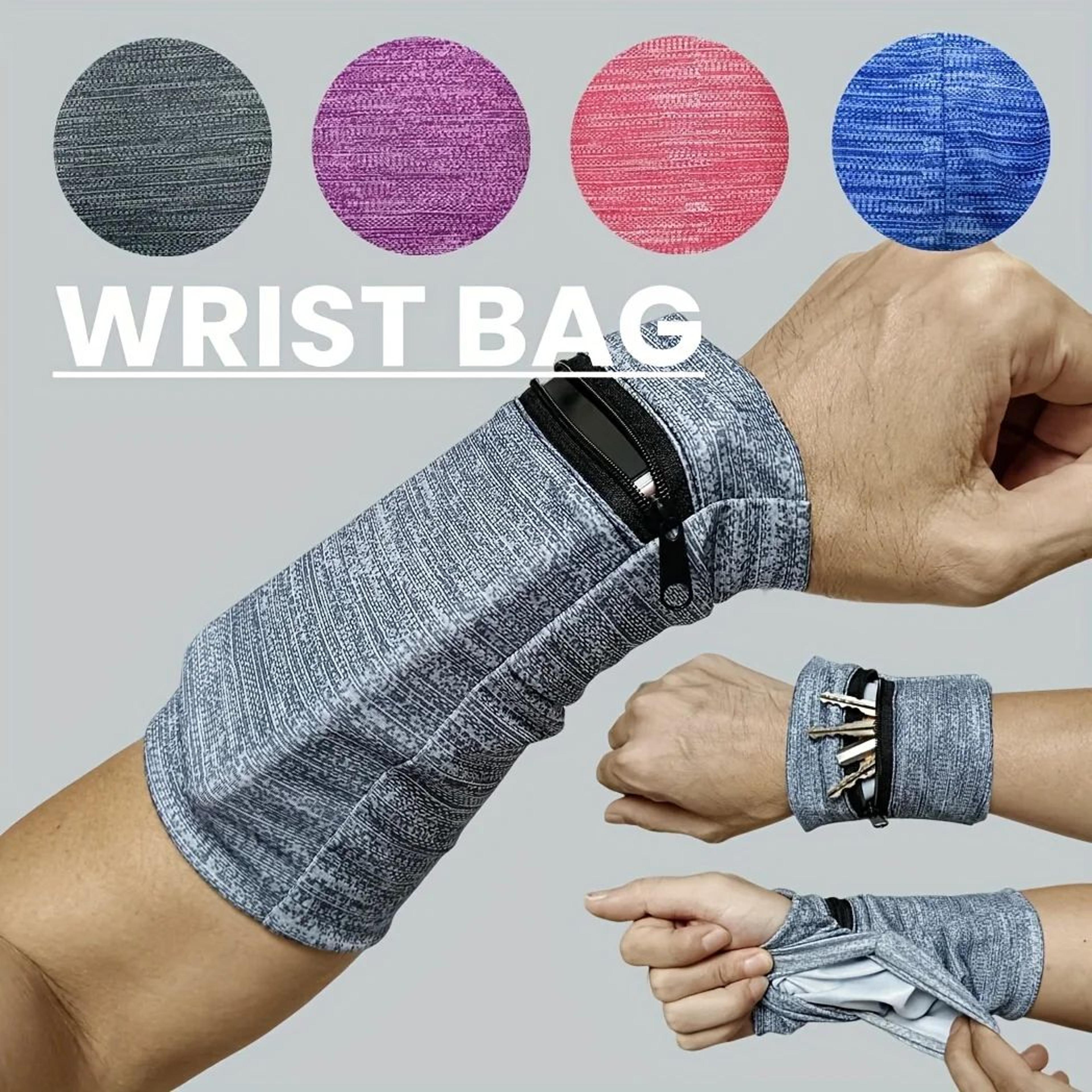 running wrist wallet – unisex polyester zipper sweatband for convenient small item storage during workouts and outings