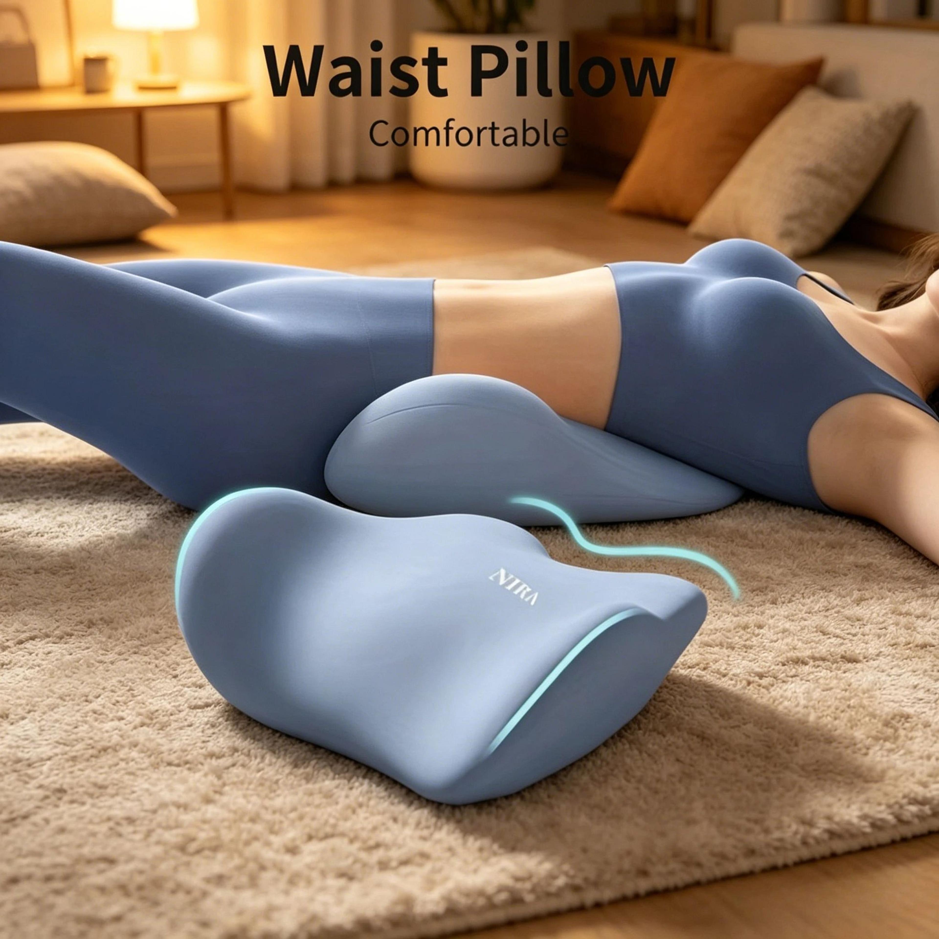 Lumbar Support Pillow  Memory Foam Back Cushion With Polyester Cover For Supportive Office Chair Se 0