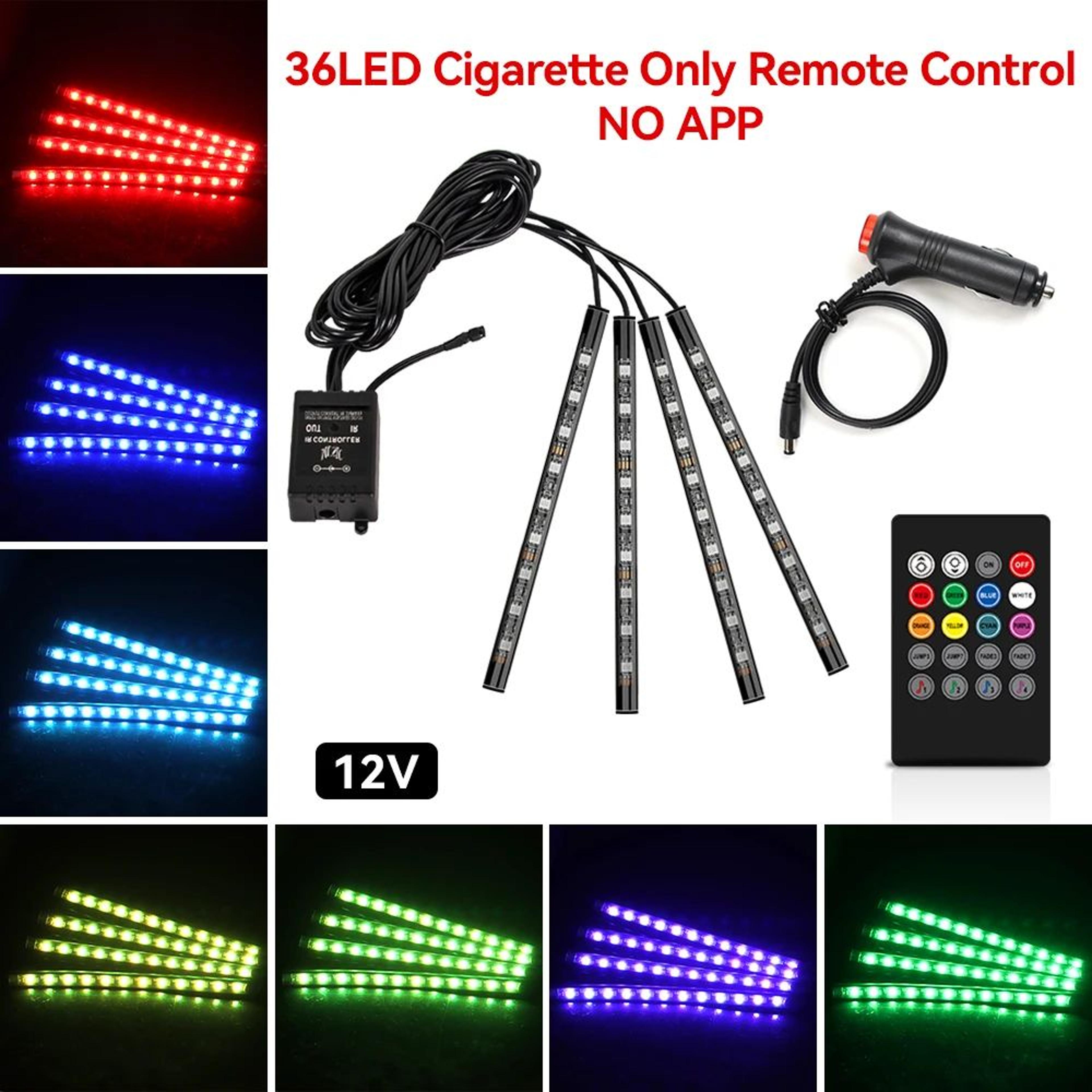 Car RGB Interior Lights  LED Footwell Strips With Music Mode Brightness Control  USB Or 12V Plug Fo 6