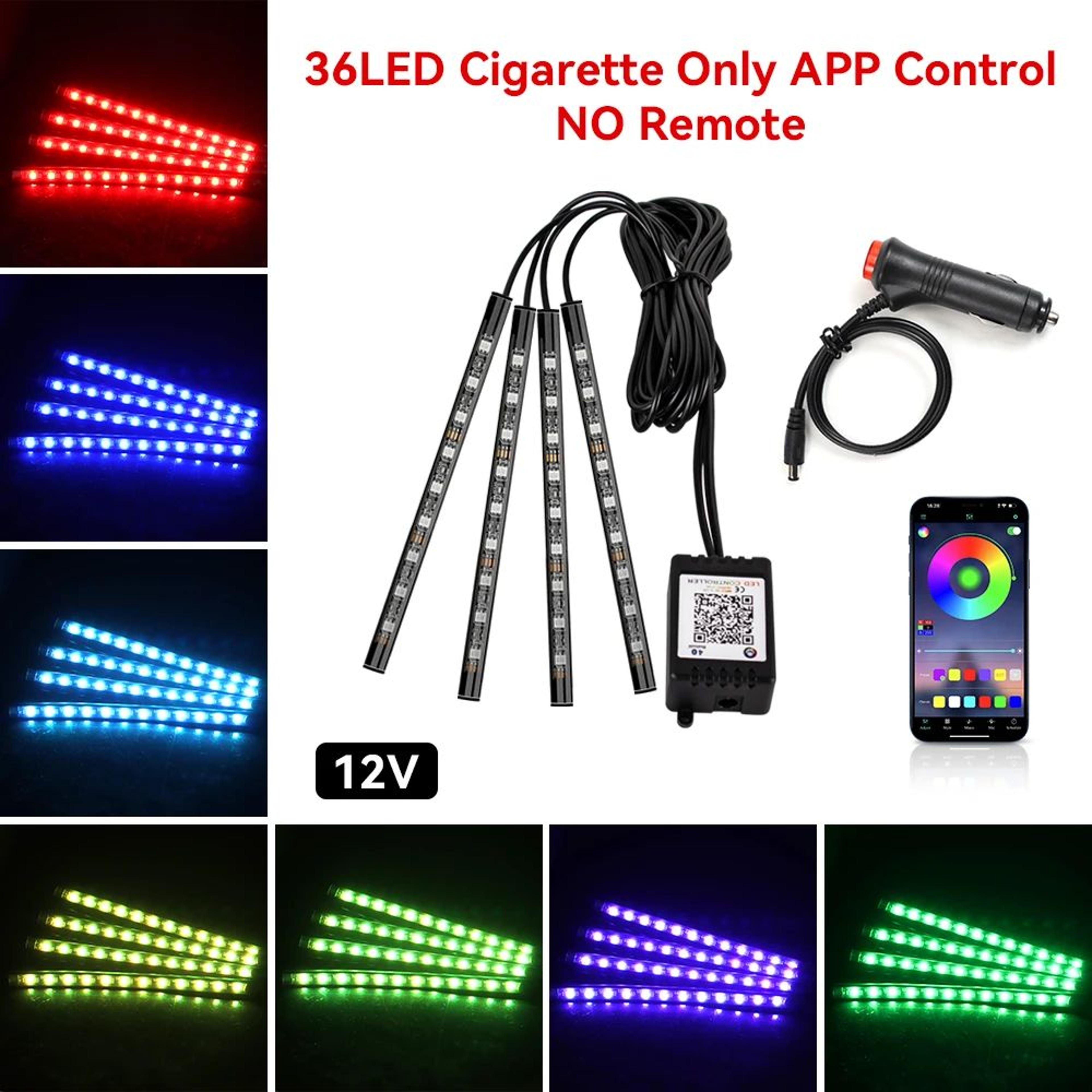 Car RGB Interior Lights  LED Footwell Strips With Music Mode Brightness Control  USB Or 12V Plug Fo 9