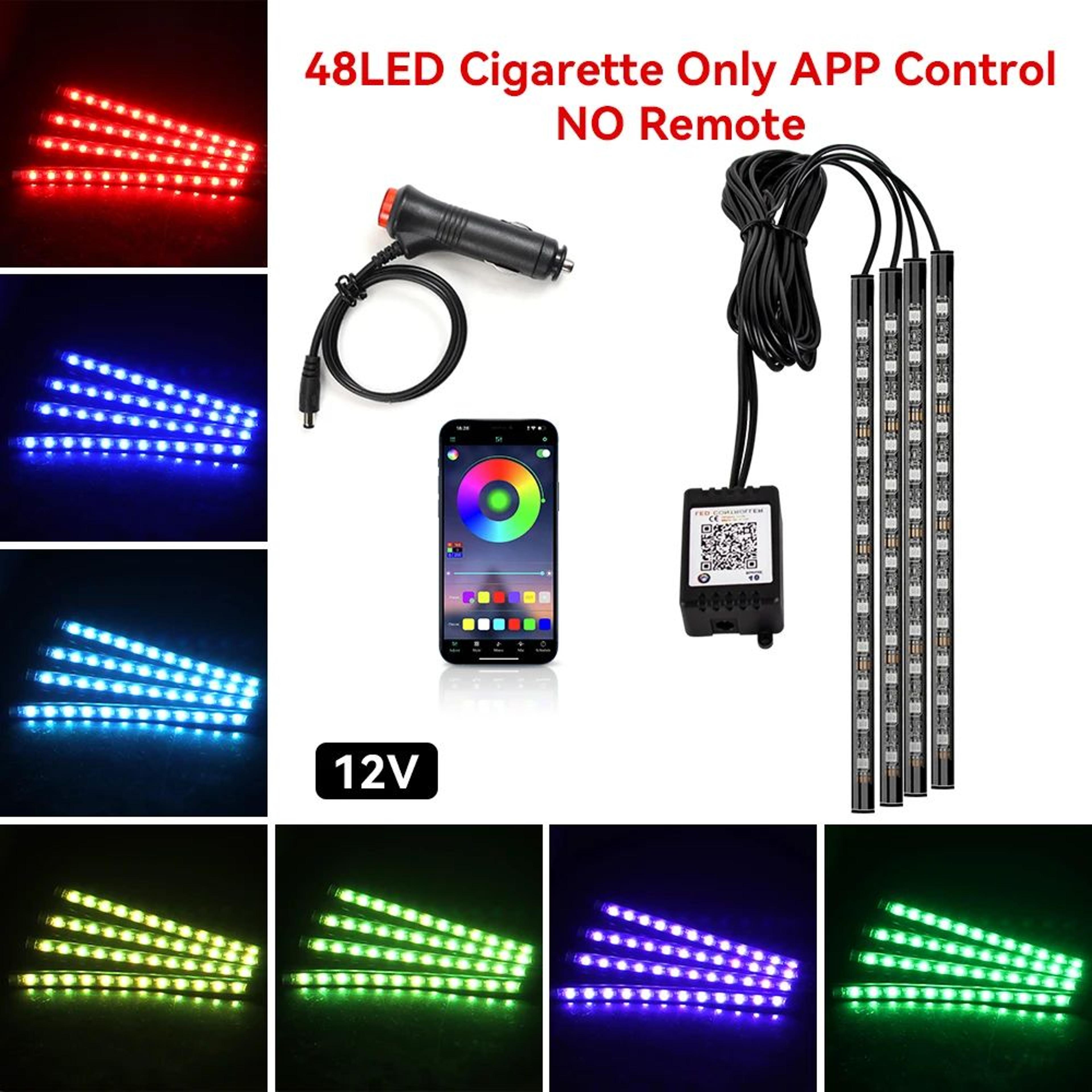 Car RGB Interior Lights  LED Footwell Strips With Music Mode Brightness Control  USB Or 12V Plug Fo 12