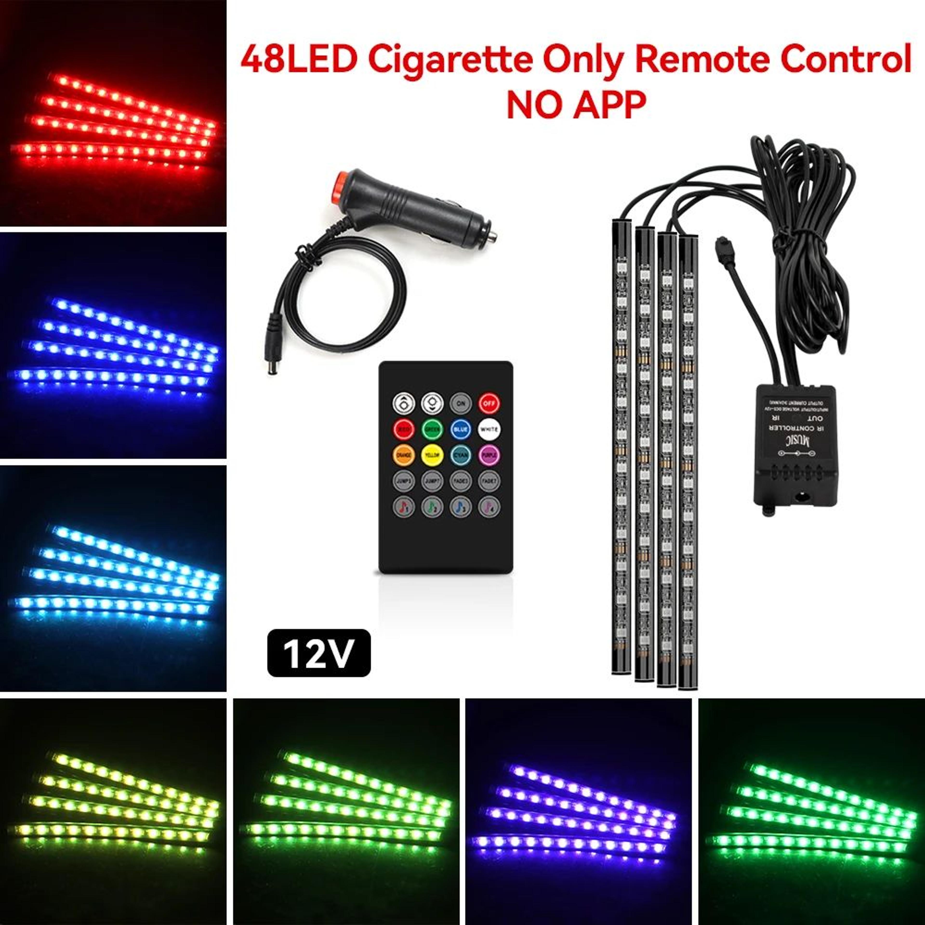 Car RGB Interior Lights  LED Footwell Strips With Music Mode Brightness Control  USB Or 12V Plug Fo 13