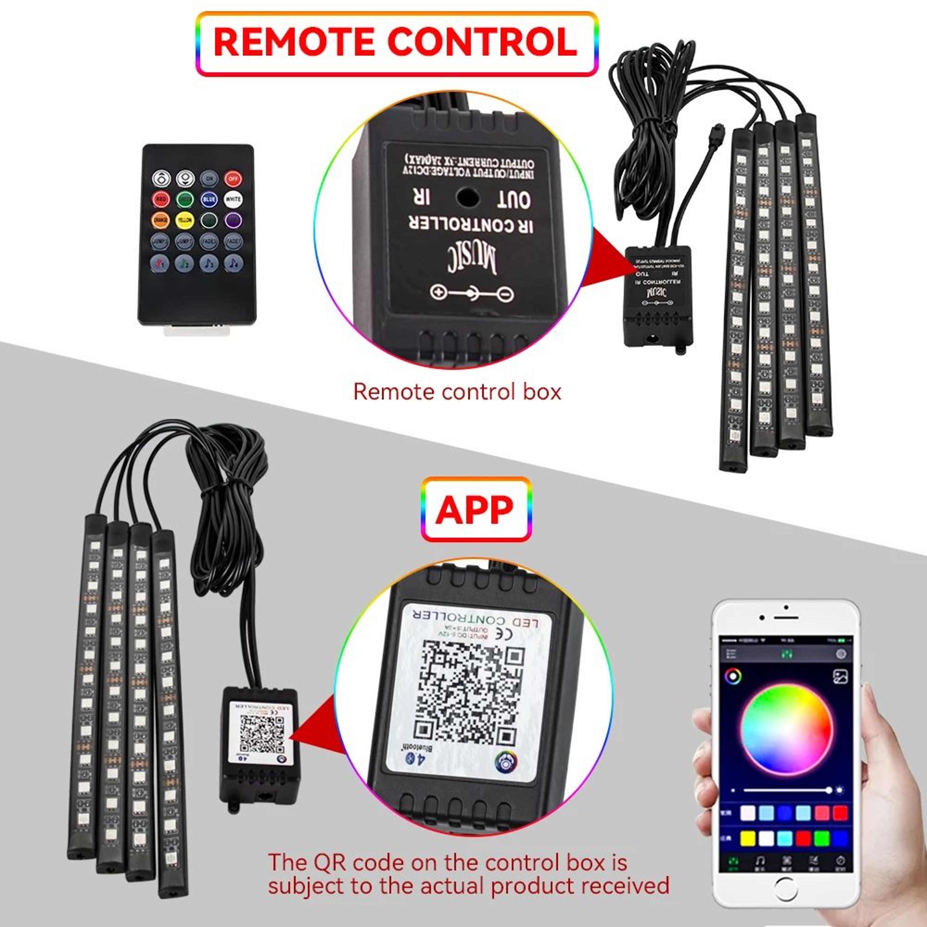 RGB Auto LED Light Strips  Flexible 12V IP65 Accent Lighting With App  Remote Control For Motorcycl 3