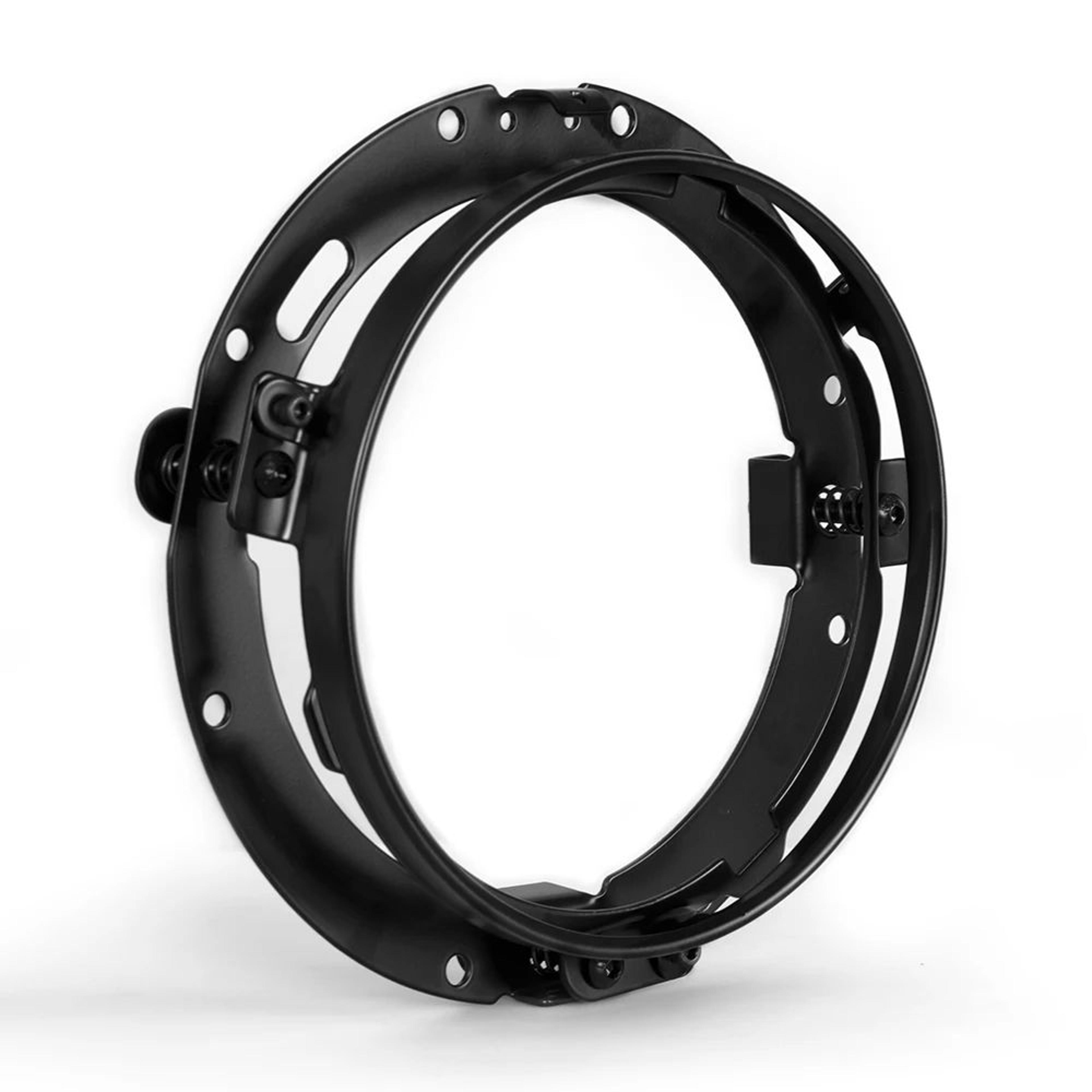 7 In LED Headlight Mounting Ring  Secure Headlamp Bracket In Black Or Chrome For Compatible Motorcy 3