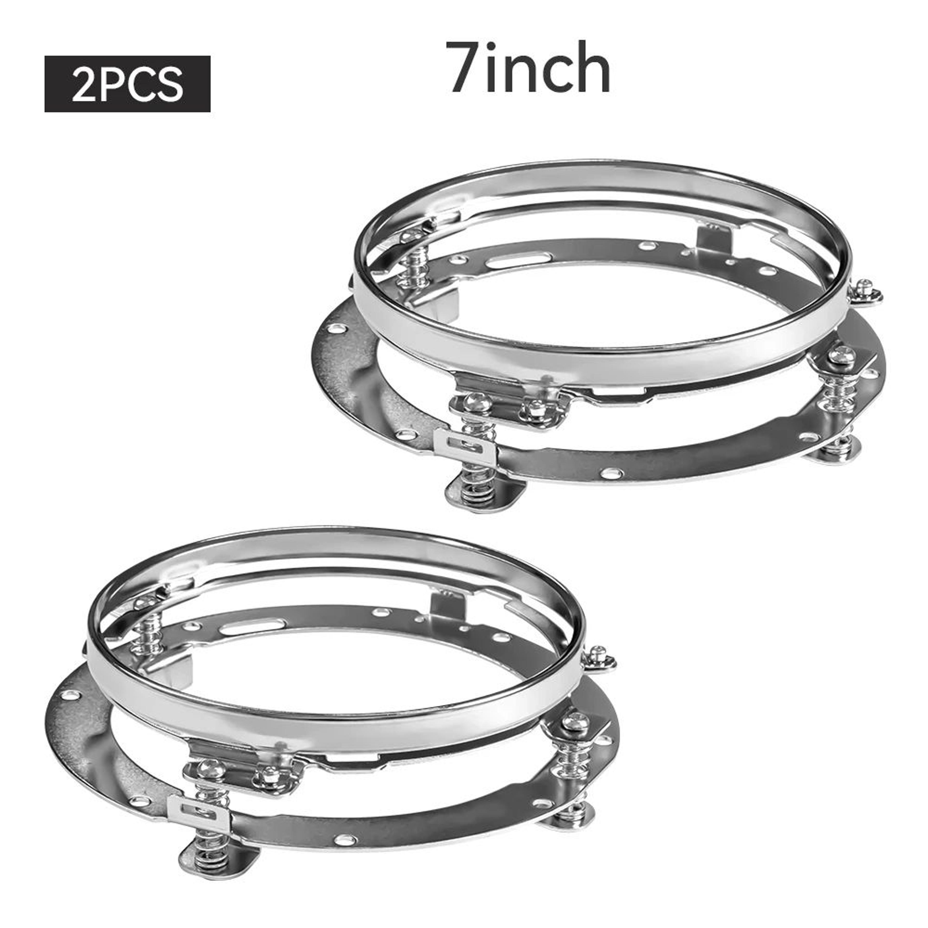 7 In LED Headlight Mounting Ring  Secure Headlamp Bracket In Black Or Chrome For Compatible Motorcy 9