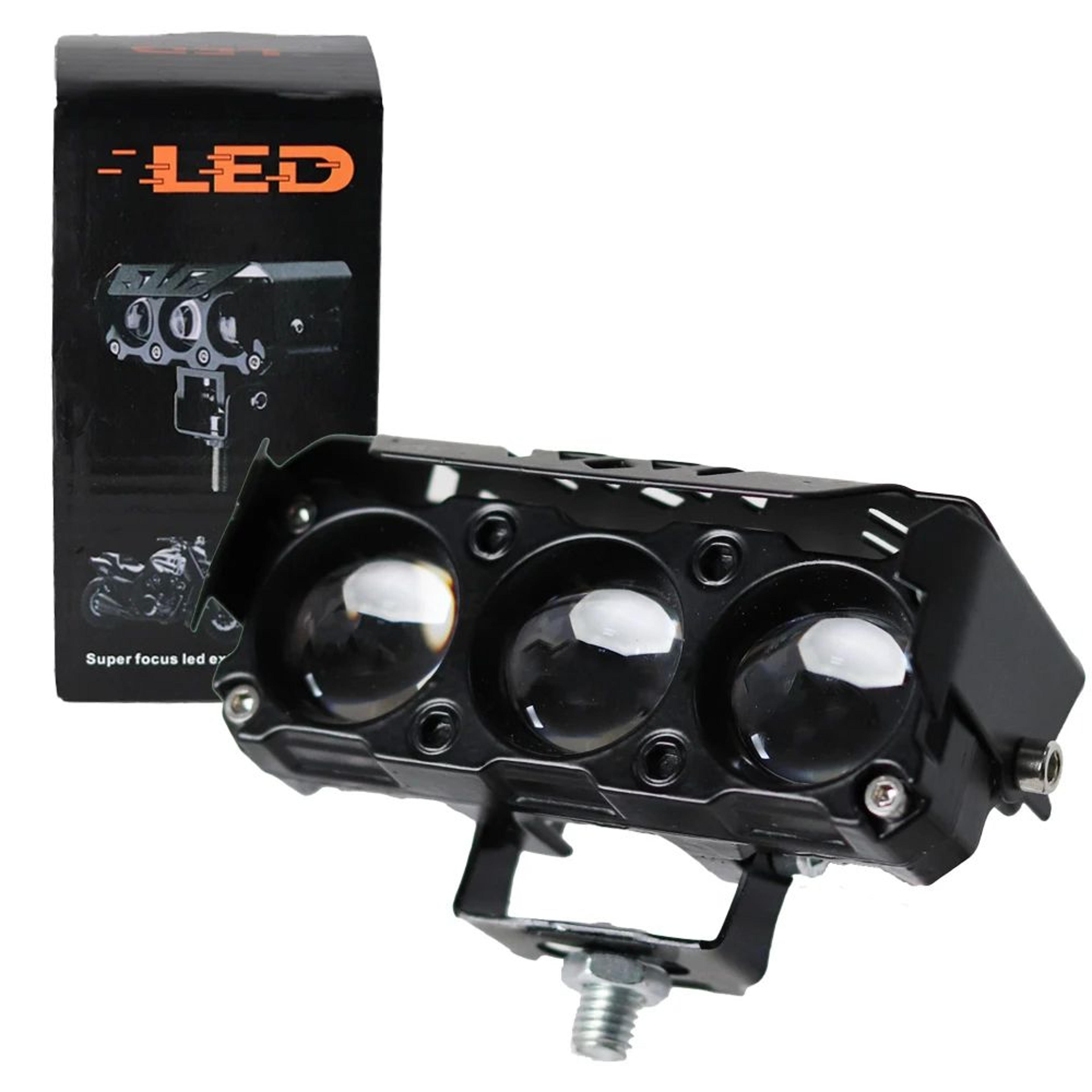 Motorcycle LED Spotlight  12V Dual Color White High Beam  Yellow Low Beam Driving Fog Lights For Ca 4
