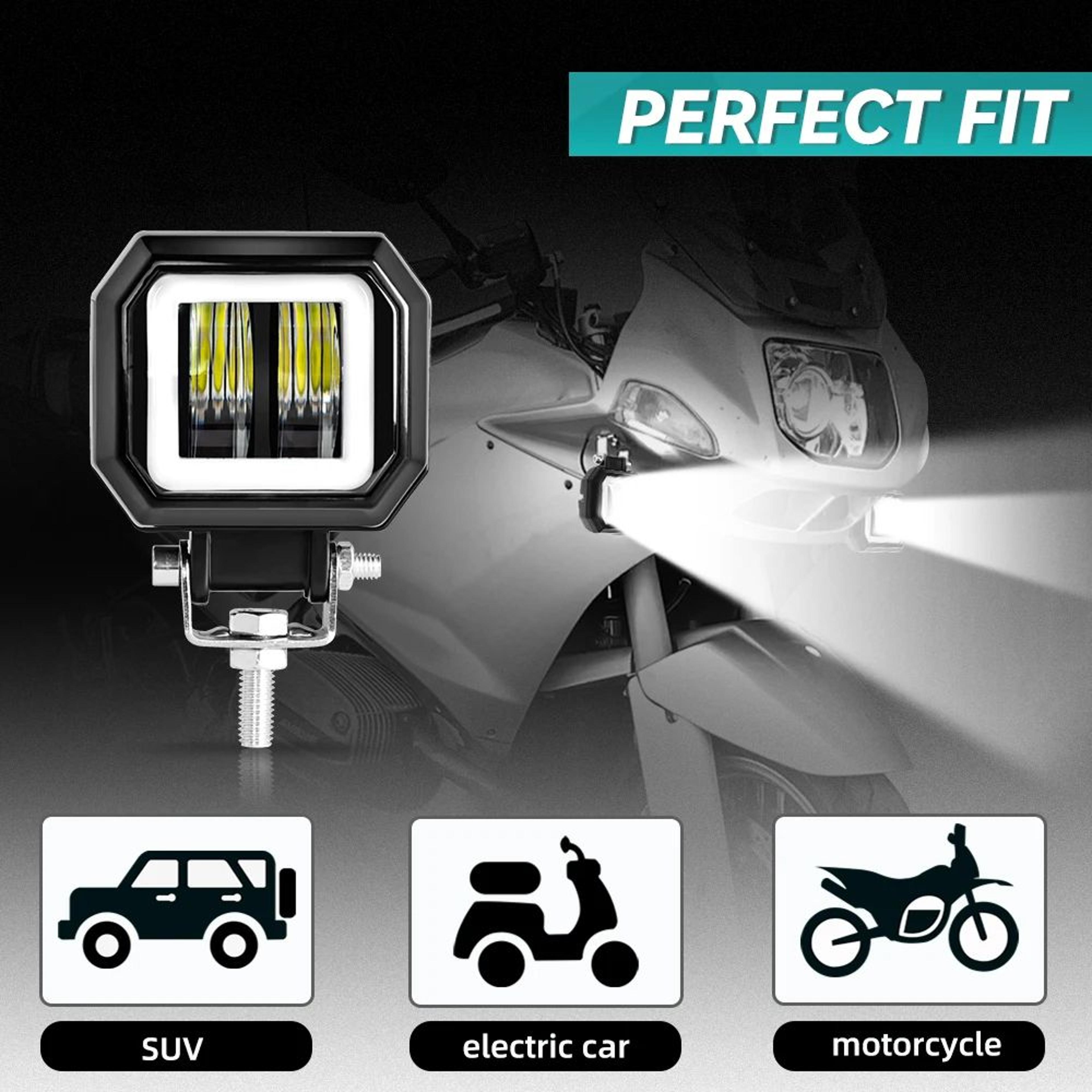 3 In LED Work Light  20W Spot Beam With Halo IP67 Protection  1224V Power For Motorcycles ATV  OffR 4
