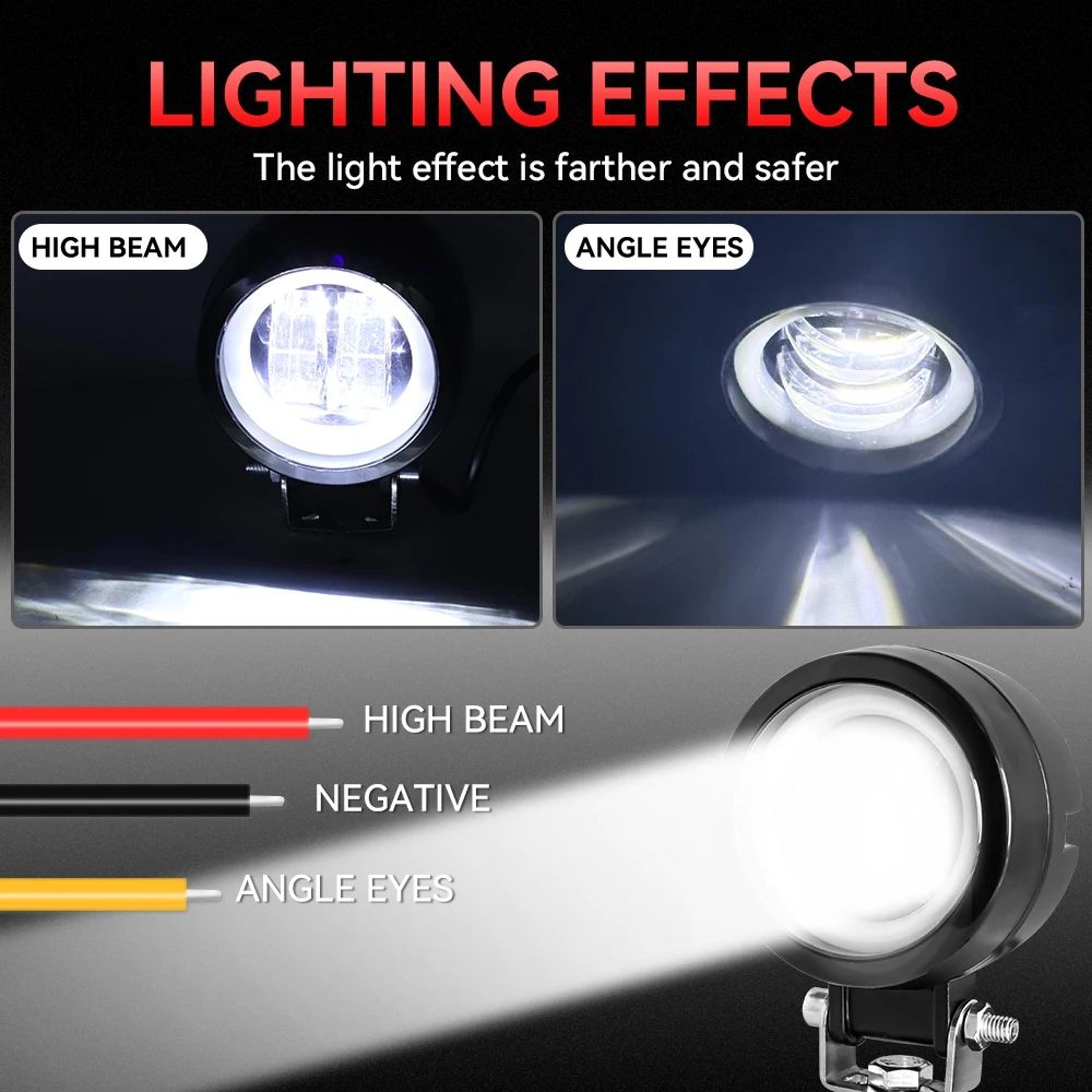 3 In Round LED Work Light  20W Halo Spotlight With IP67 Protection For 1224V Motorcycles Cars ATVs  2