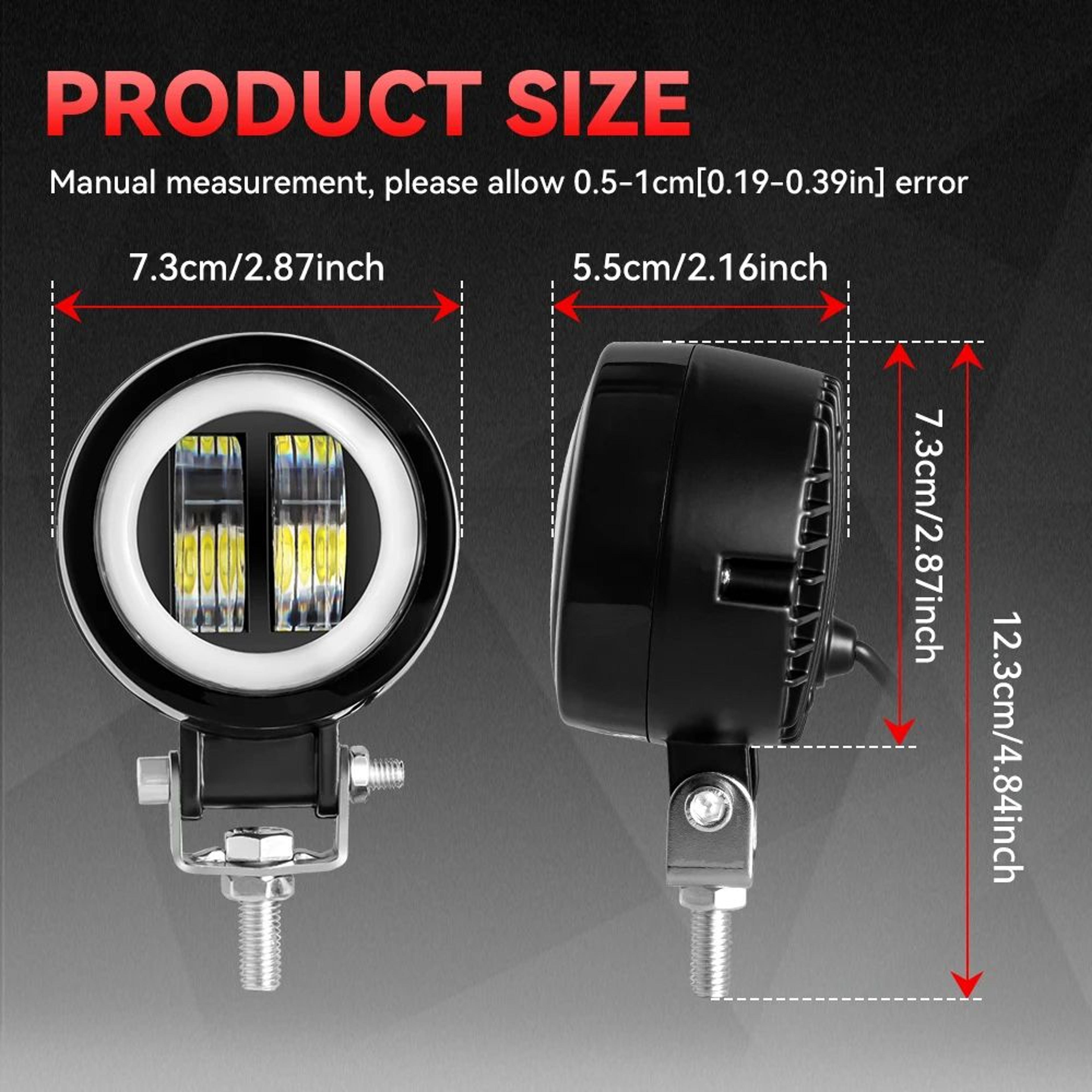 3 In Round LED Work Light  20W Halo Spotlight With IP67 Protection For 1224V Motorcycles Cars ATVs  5
