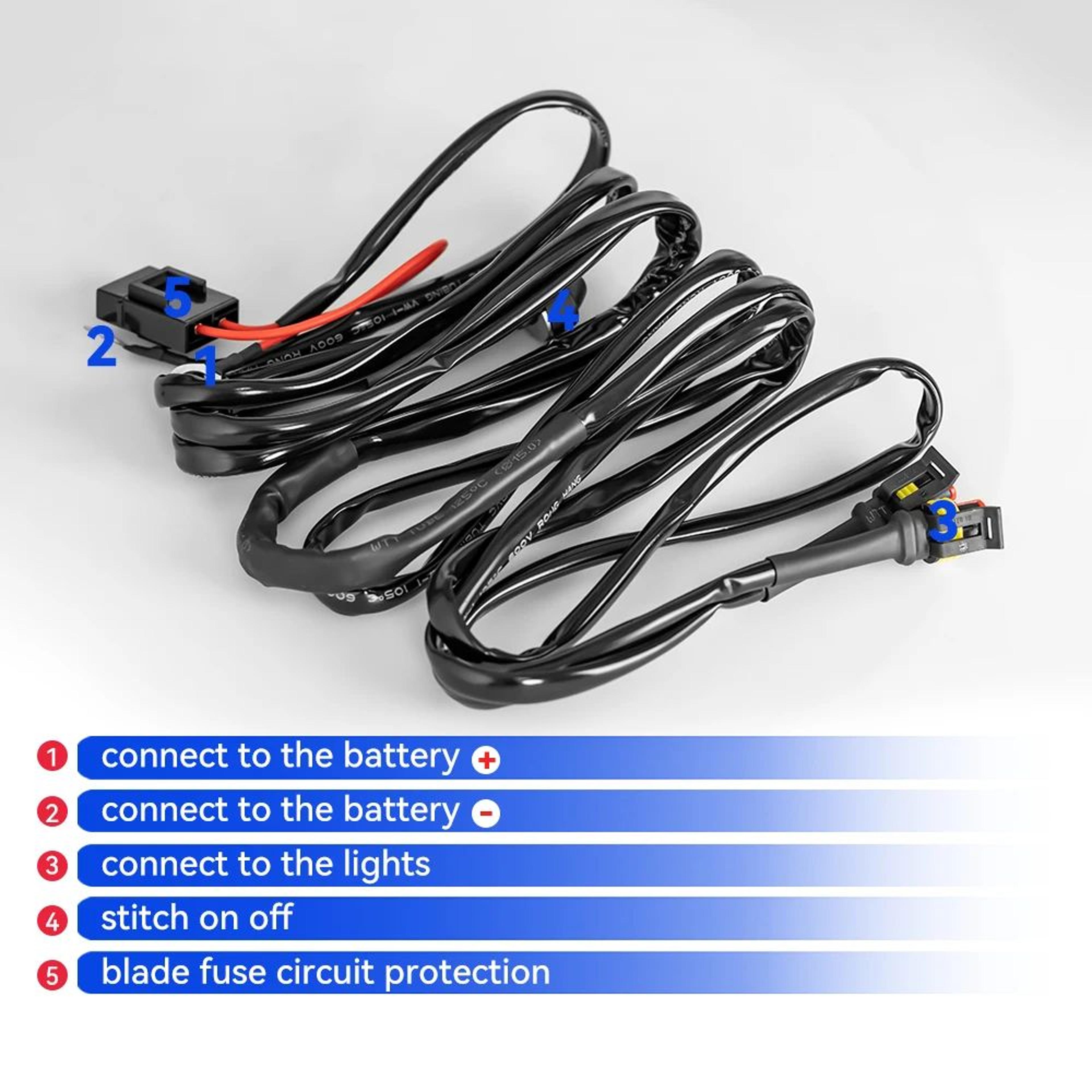 Motorcycle Fog Light Wiring Harness  Relay Cable For LED Auxiliary Lamp And Compatible Vehicle Ligh 2