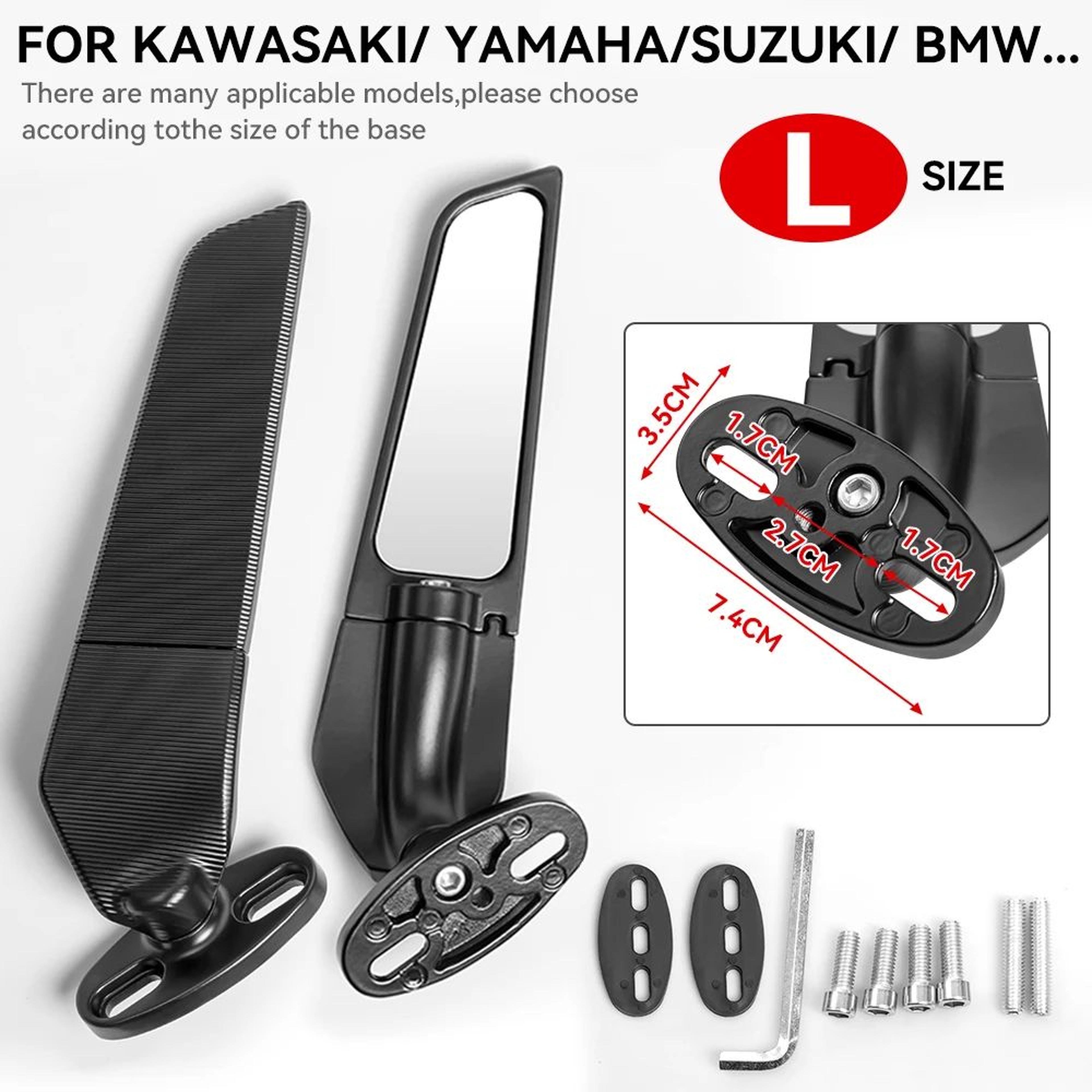 Motorcycle Wind Wing Mirrors  Adjustable Black Rearview Pair With Swivel Positioning For Compatible 8