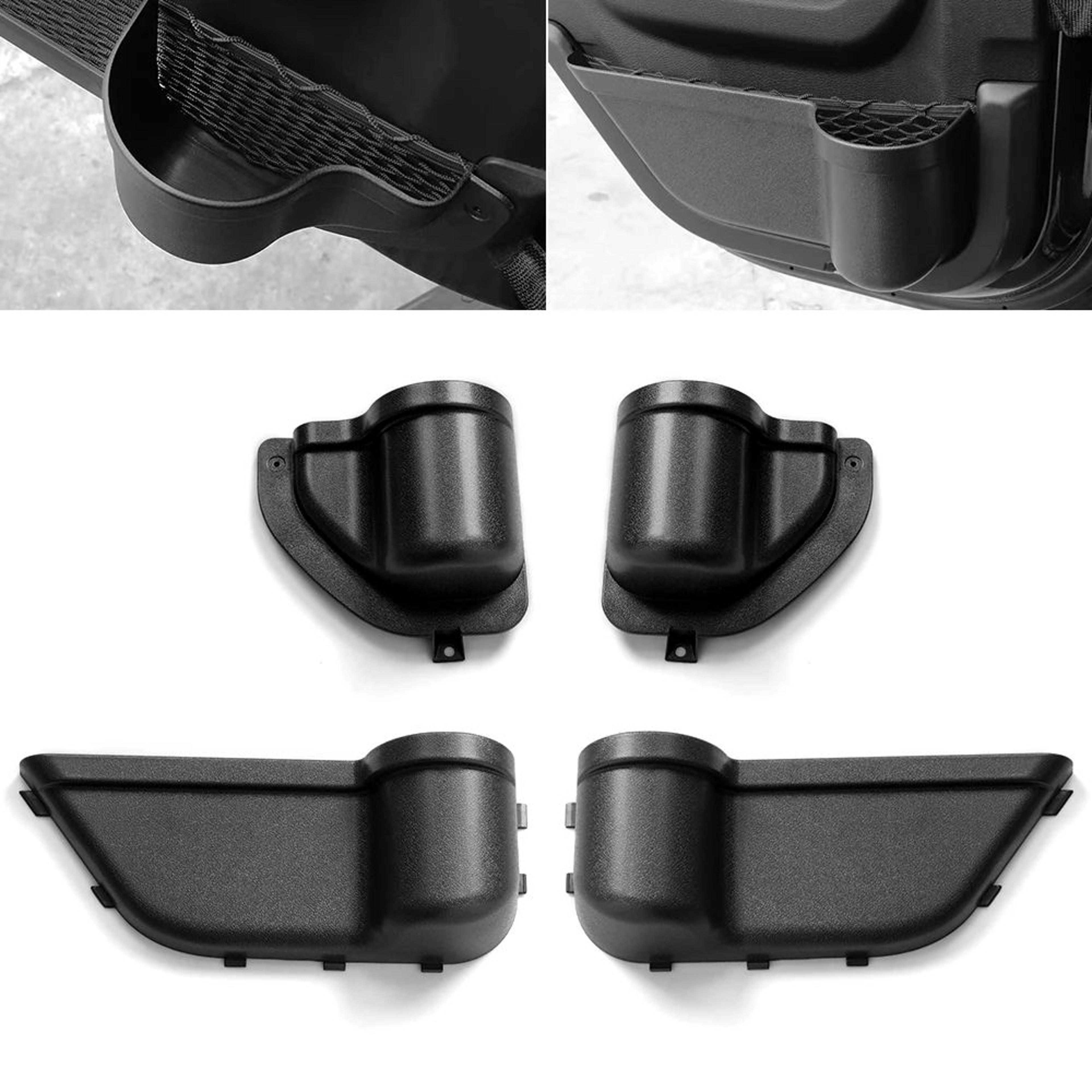 Car Door Storage Tray  Black ABS Organizer With NoAdhesive Insert Fit For Cups Keys And Compact Int 1