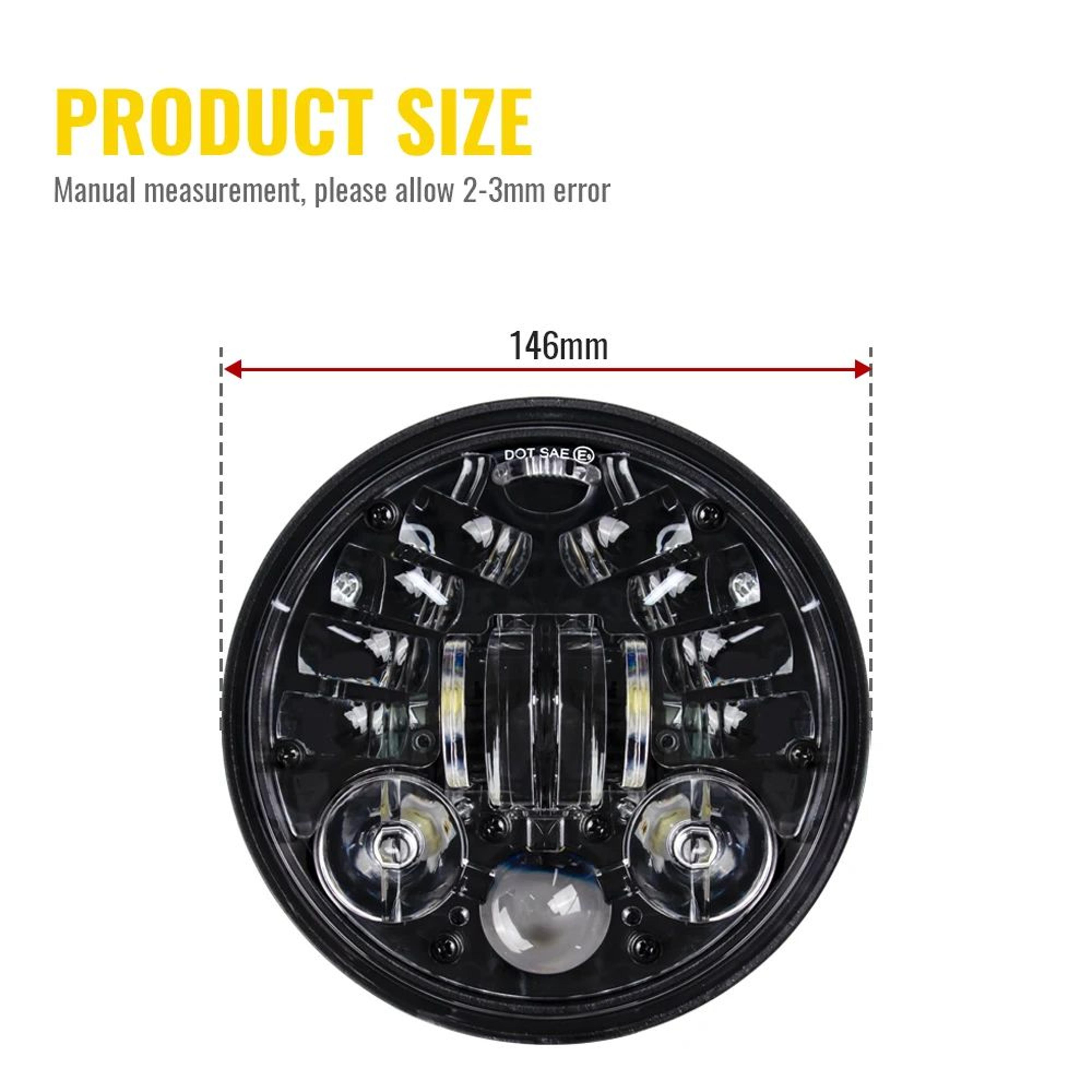 575 In Round LED Headlight  Black Replacement Headlamp For Compatible Motorcycle Housings  Classic  5