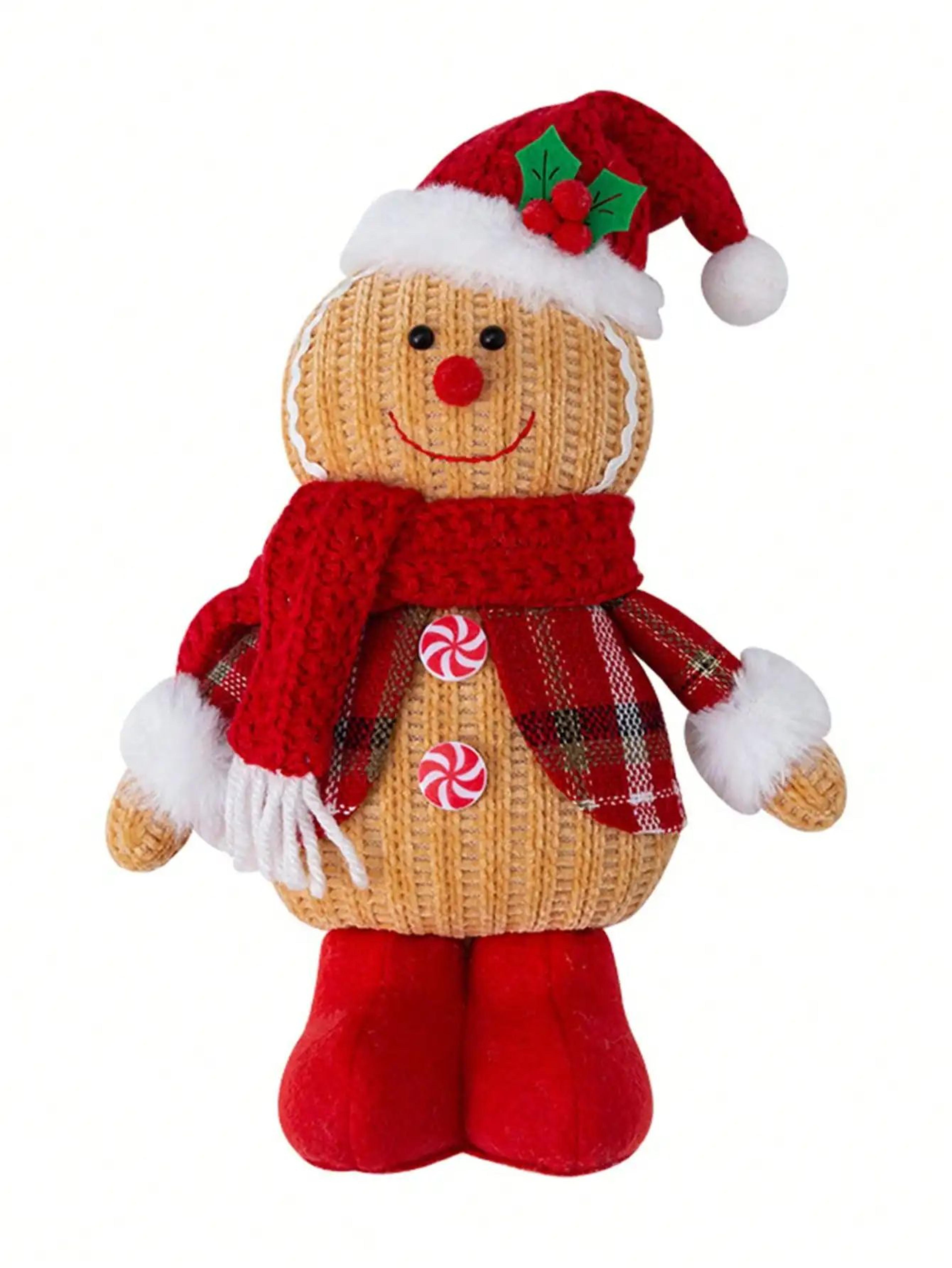Christmas Gingerbread Plush Pillow  Cute Stuffed Doll For Fun Holiday Home Decorating Festive Displ 6