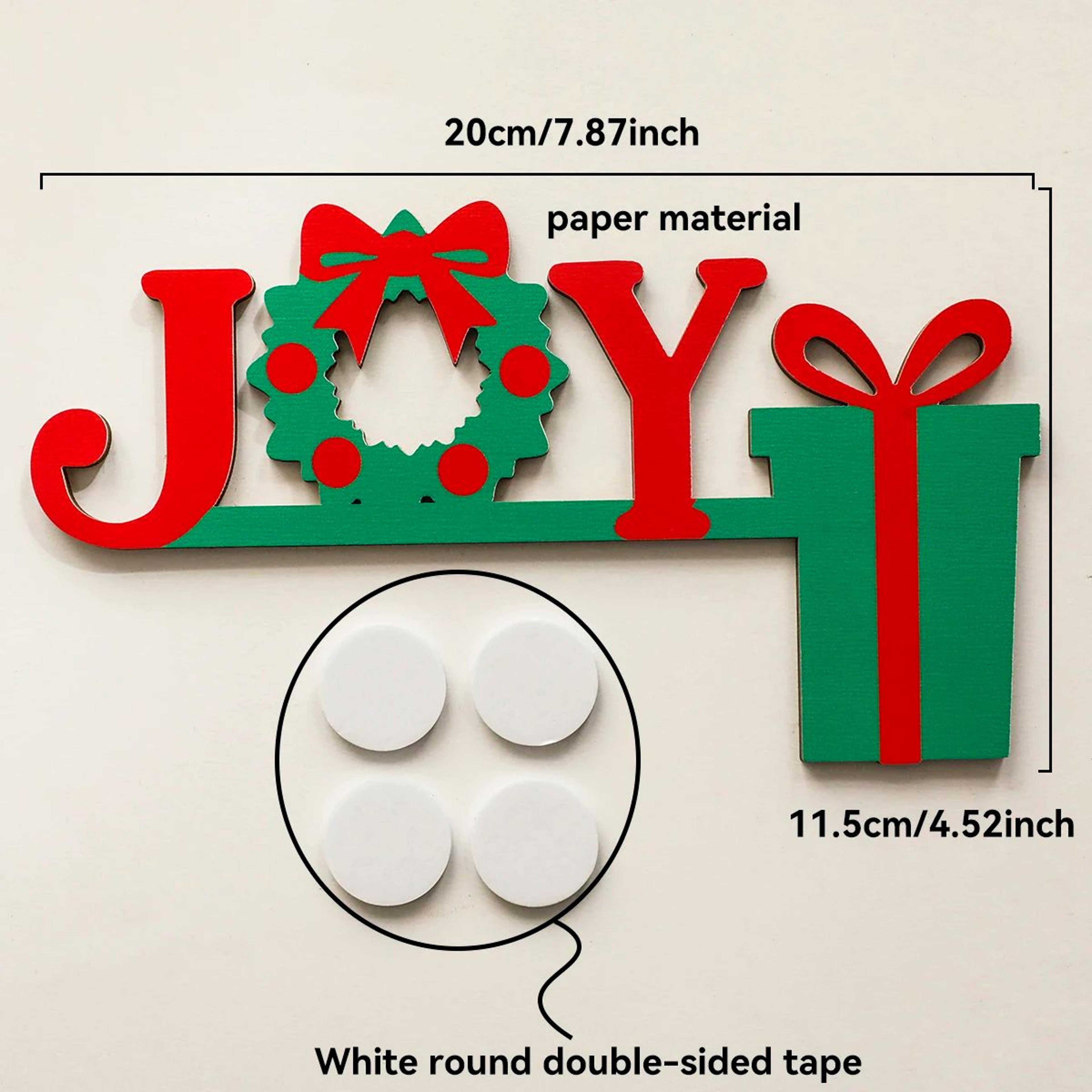 Christmas JOY Door Topper  Red And Green Wreath And Gift Box Hanging Decor For Festive Home Wall An 5