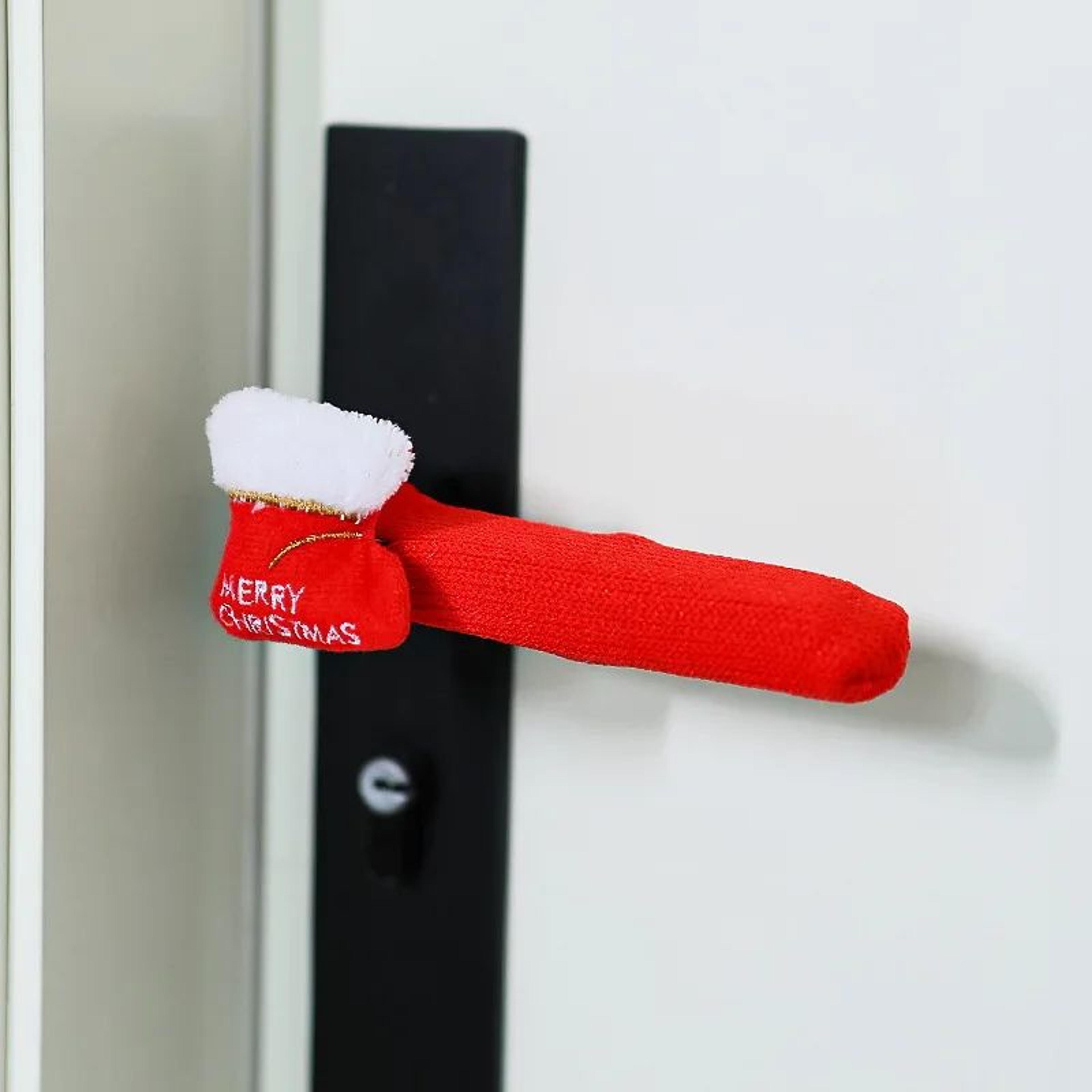 Christmas Door Handle Covers  Santa Claus Glove Decorations For Festive Room Charm Holiday Home Acc 6