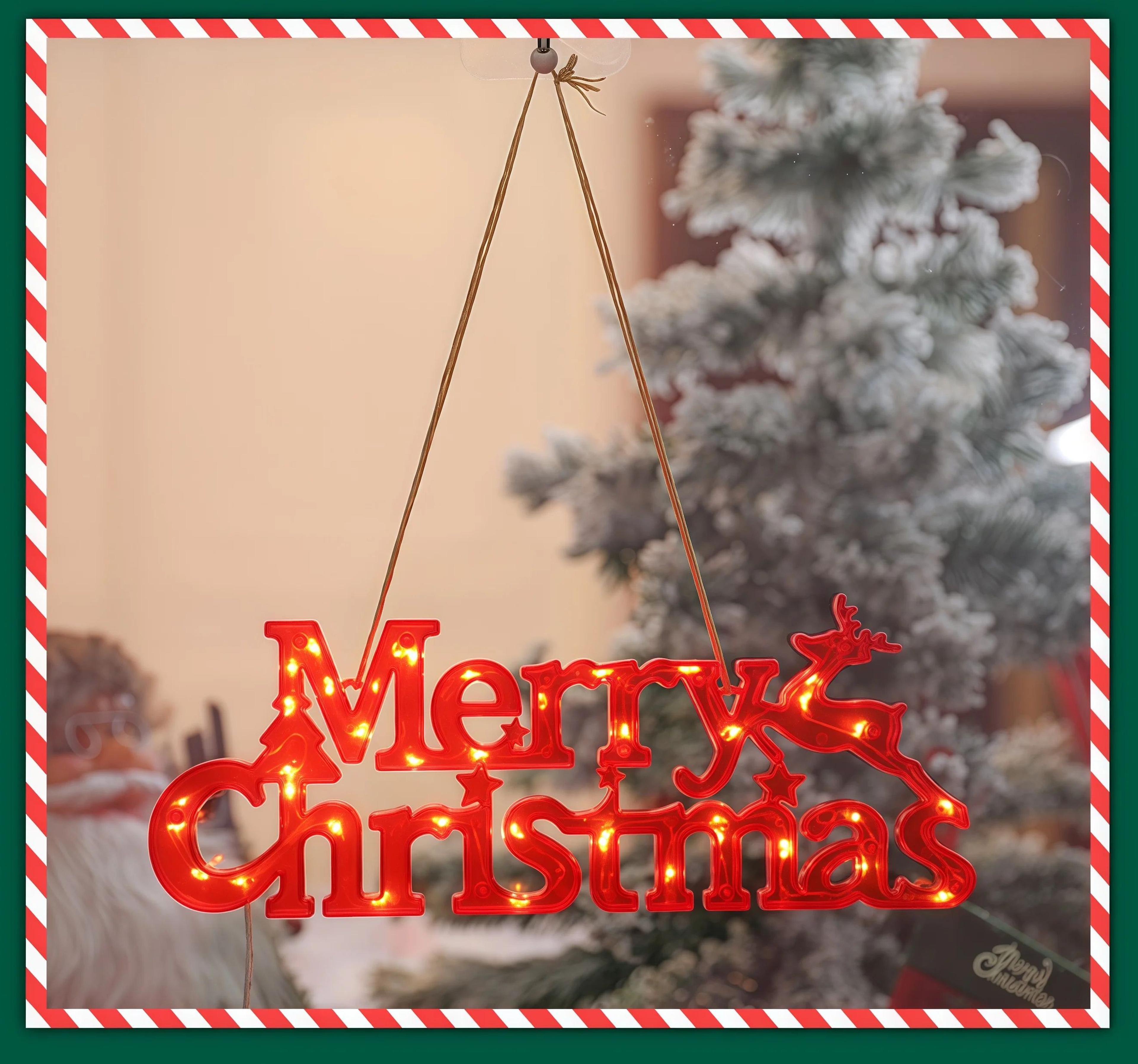 Merry Christmas LED Garland  Festive Letter Tag String Lights For Warm Home Displays Holiday Partie 8