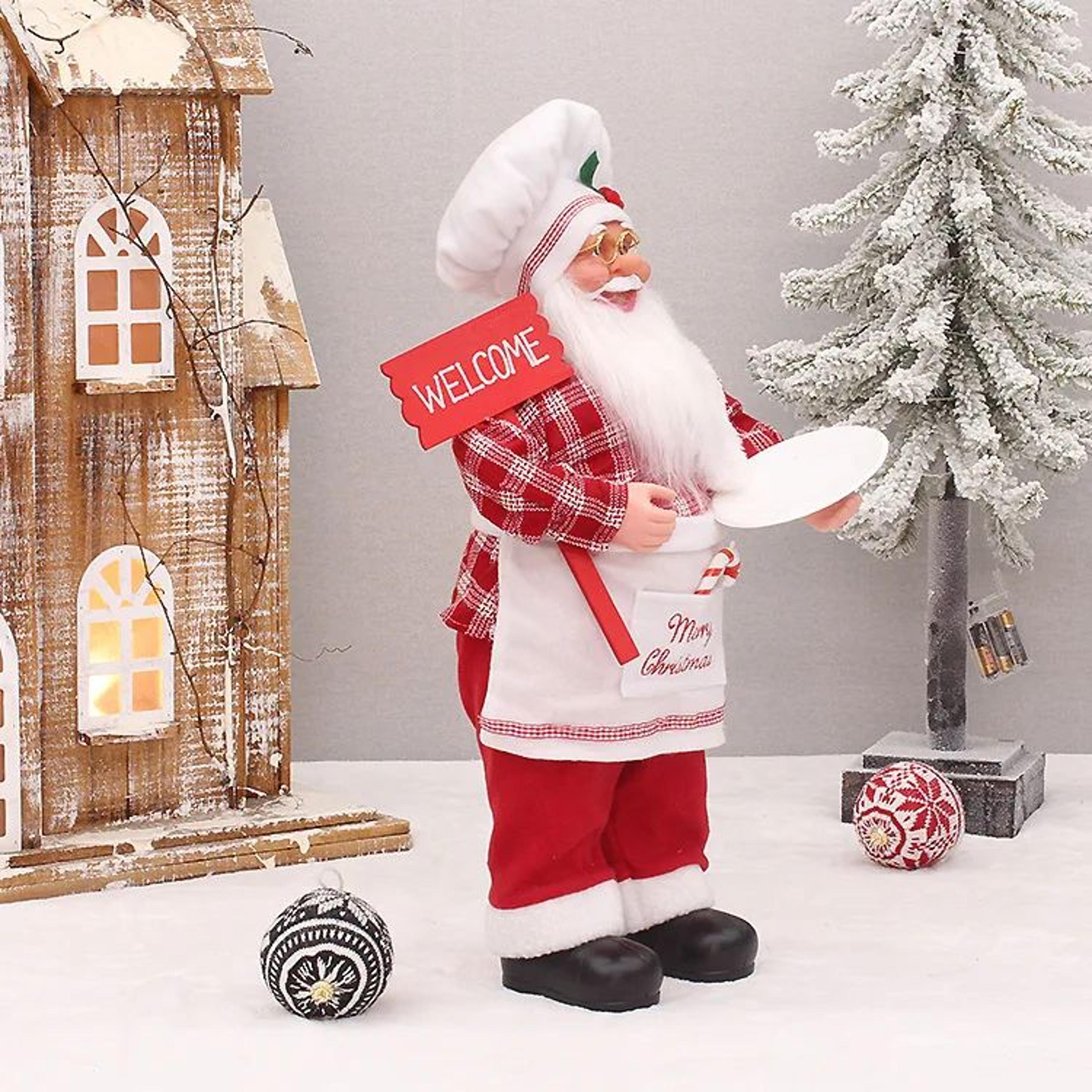 Christmas Chef Santa Doll  Standing Holiday Figurine For Festive Kitchen Display Tabletop Decoratin 3