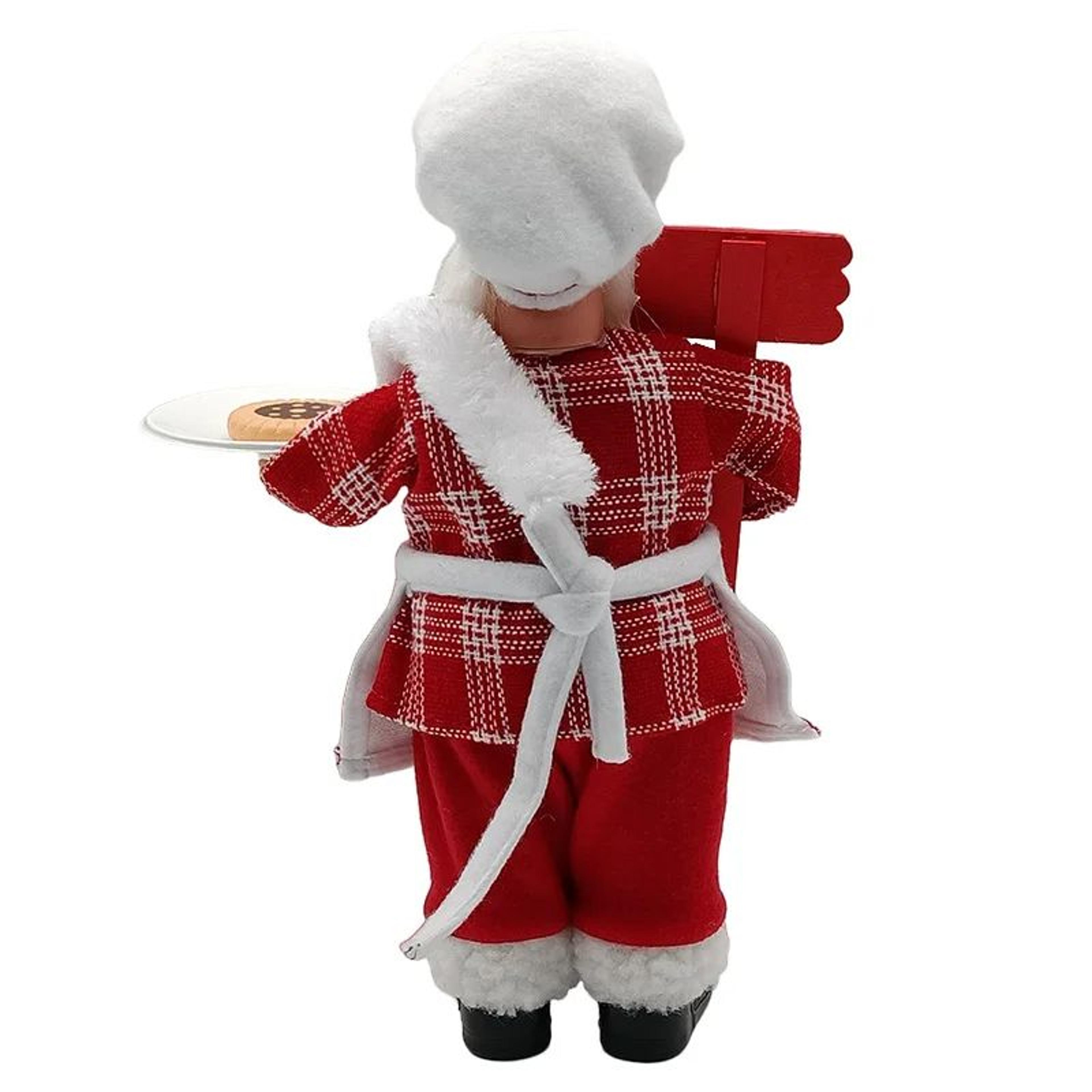 Christmas Chef Santa Doll  Standing Holiday Figurine For Festive Kitchen Display Tabletop Decoratin 4
