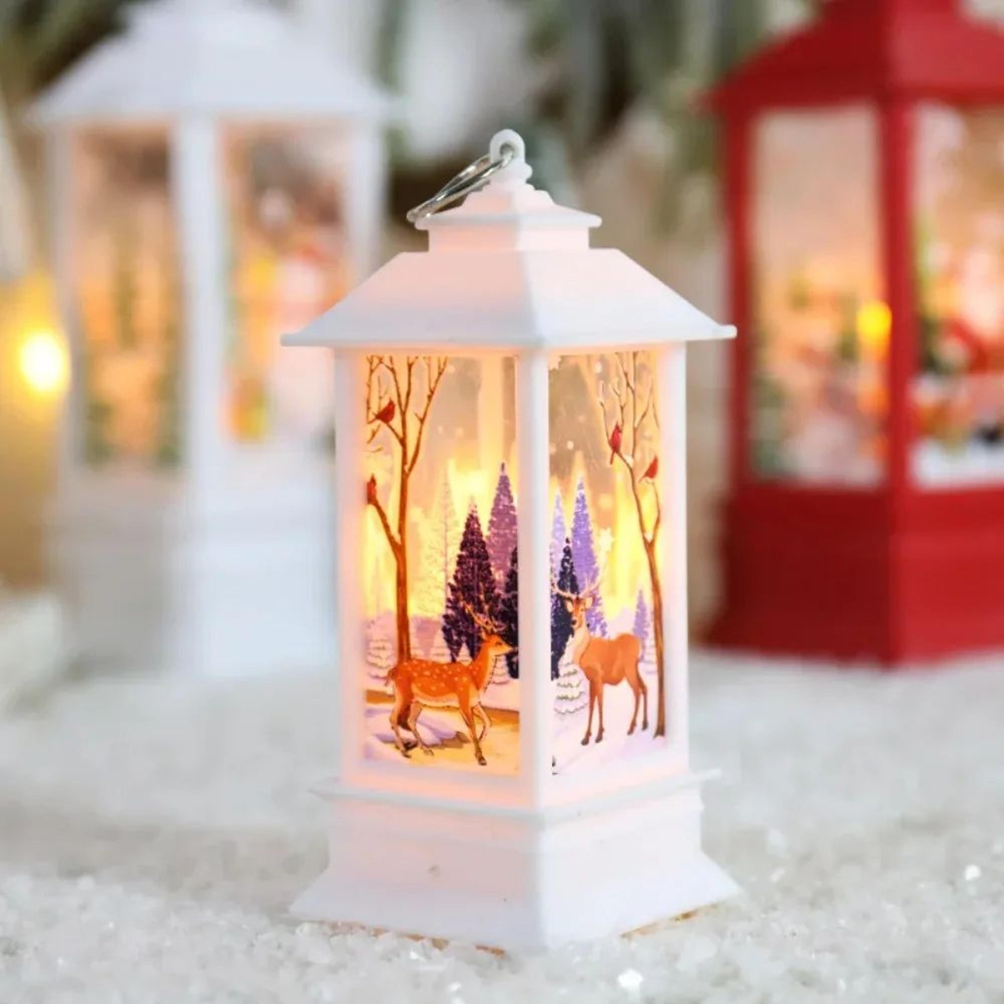 Christmas Lantern Table Lamp  Mini CandleStyle Night Light With Festive Snowman Design For Warm Hol 3