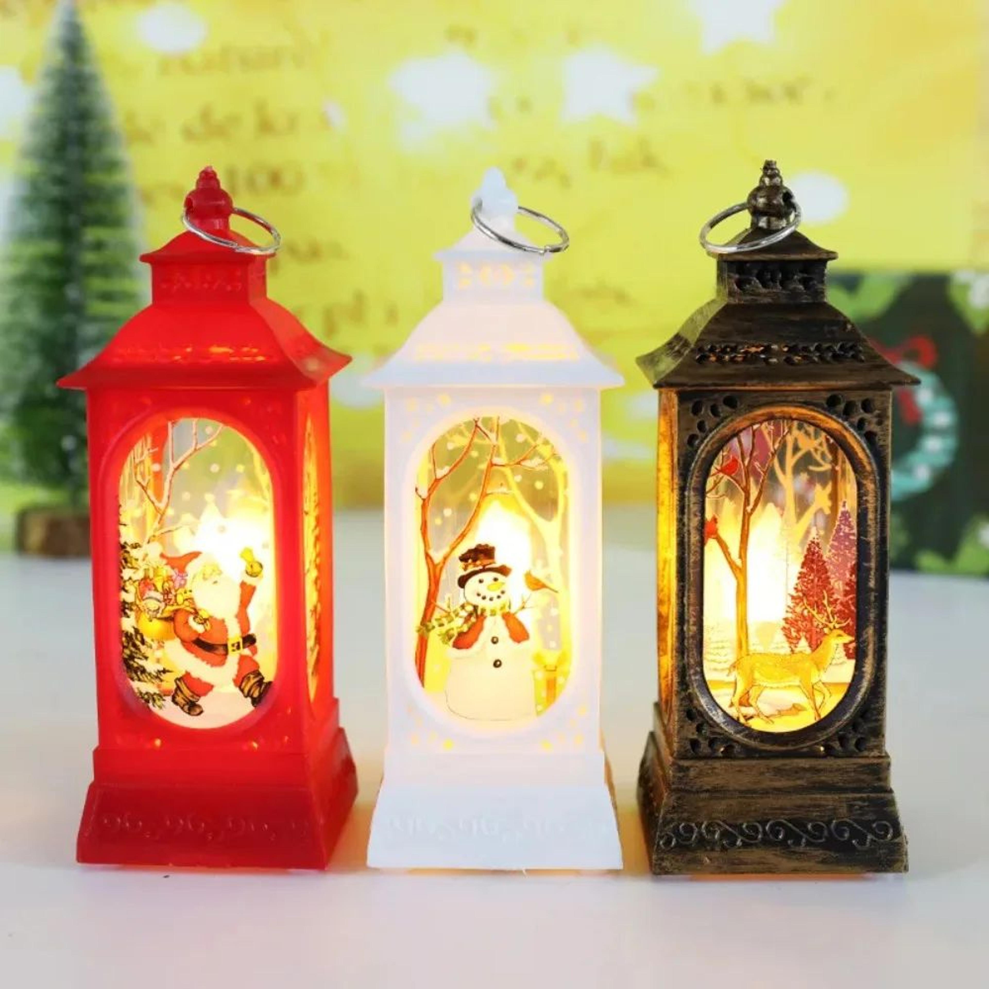 Christmas Lantern Table Lamp  Mini CandleStyle Night Light With Festive Snowman Design For Warm Hol 1