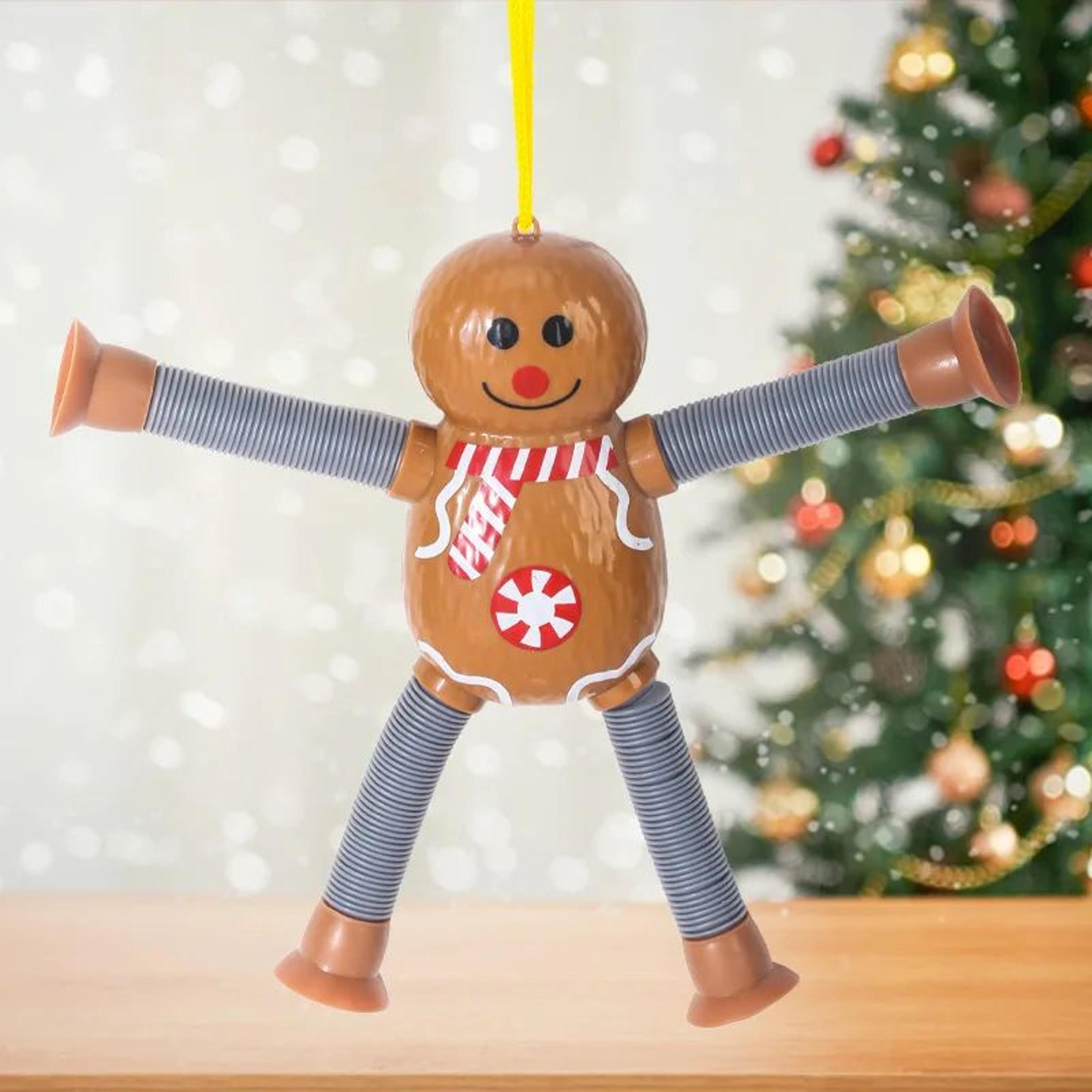 Christmas Retractable Character Toy  Santa Snowman Elk  Gingerbread Designs For Playful Fidget Fun  6