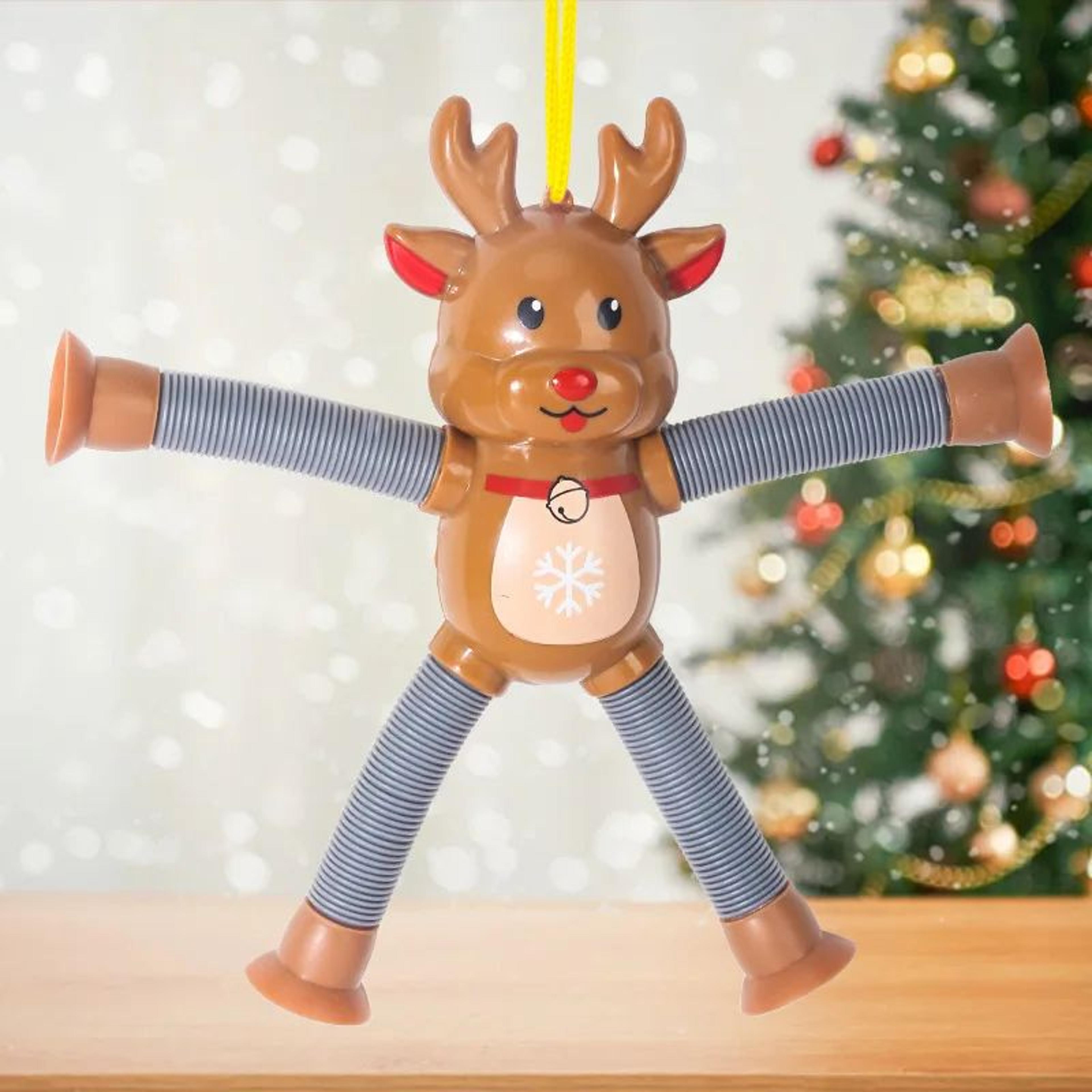 Christmas Retractable Character Toy  Santa Snowman Elk  Gingerbread Designs For Playful Fidget Fun  7