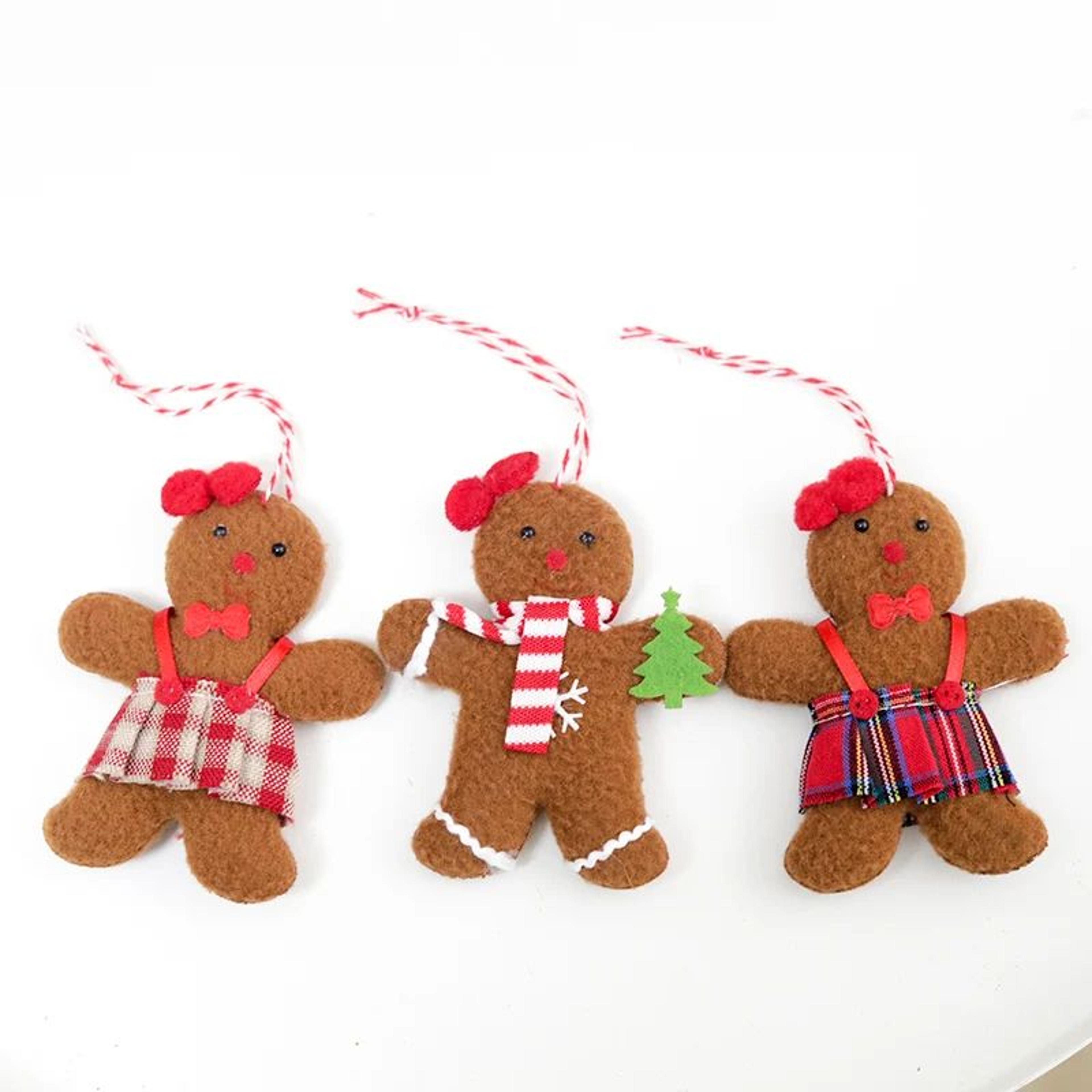 Gingerbread Man Christmas Dolls  3pcs Plush Ornaments For Tree Hanging Festive Table Displays  Cute 7
