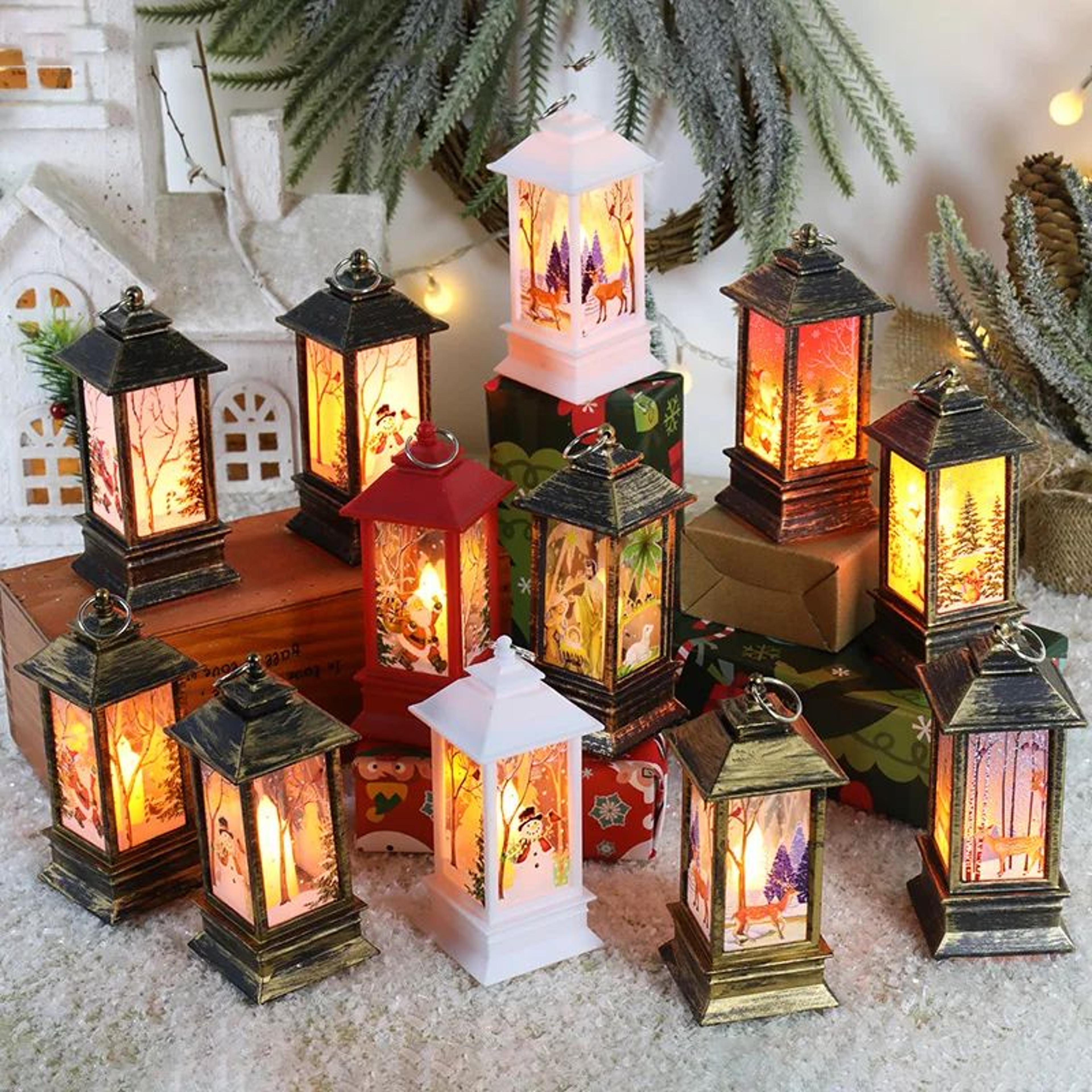 Christmas LED Lantern  512 In Santa Elk Or Snowman Night Light For Festive Desktop Displays Warm Ho 1