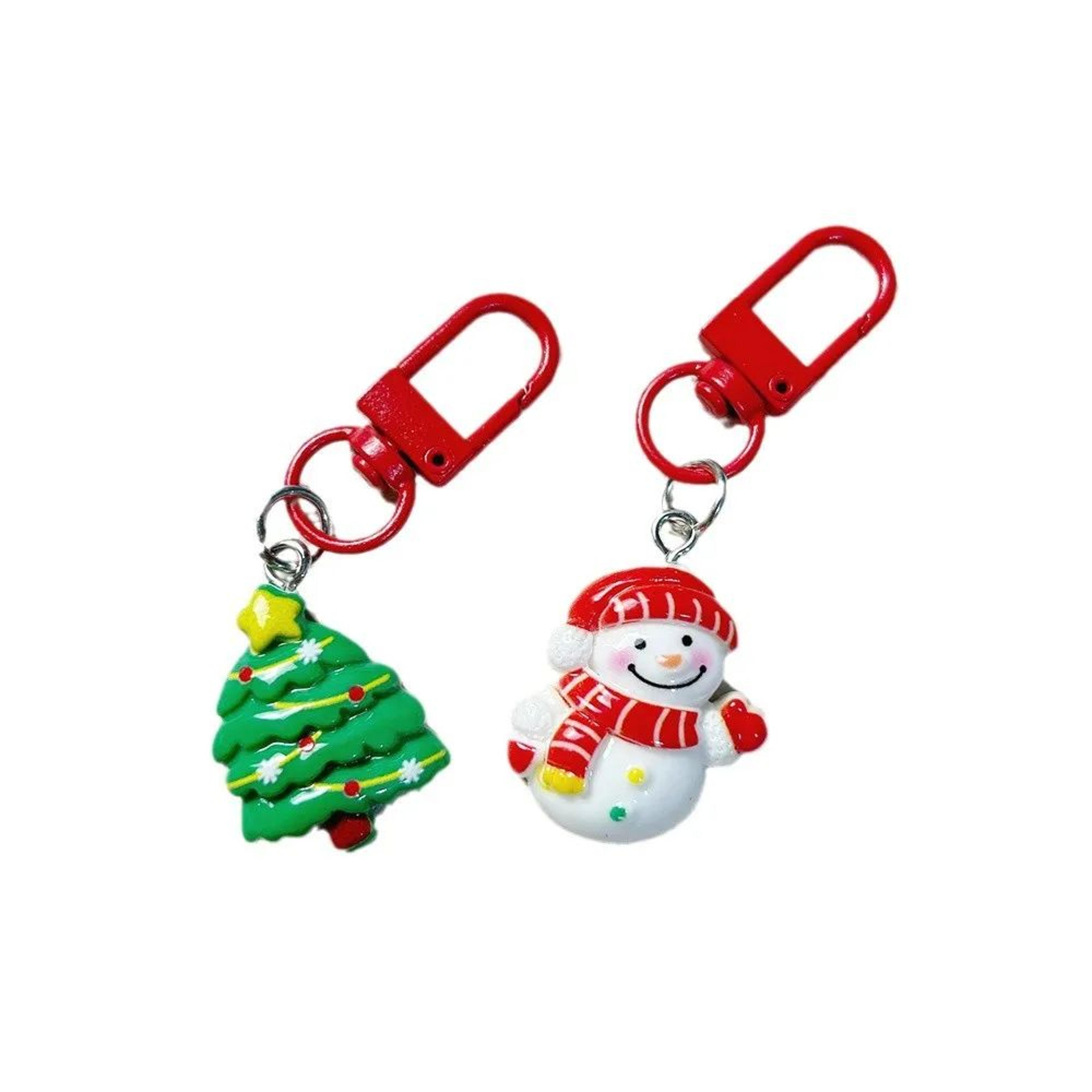Christmas Character Keychains  Resin Santa  Elk Charms In Mixed Colors For Party Favors Holiday Gif 3