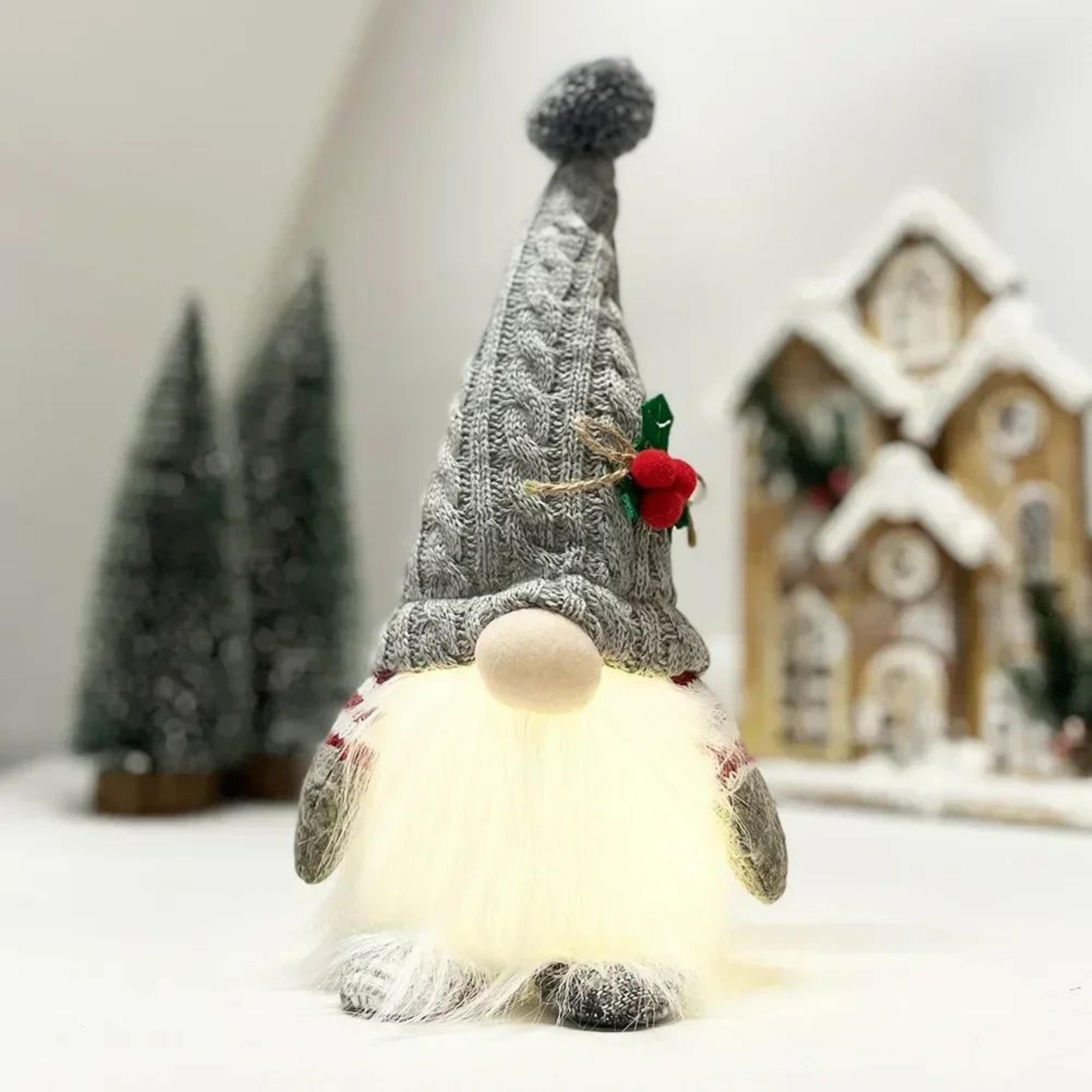 Christmas Gnome Doll Ornament  Knitted Hat Character With Lantern Styling For Home Displays And Fes 2