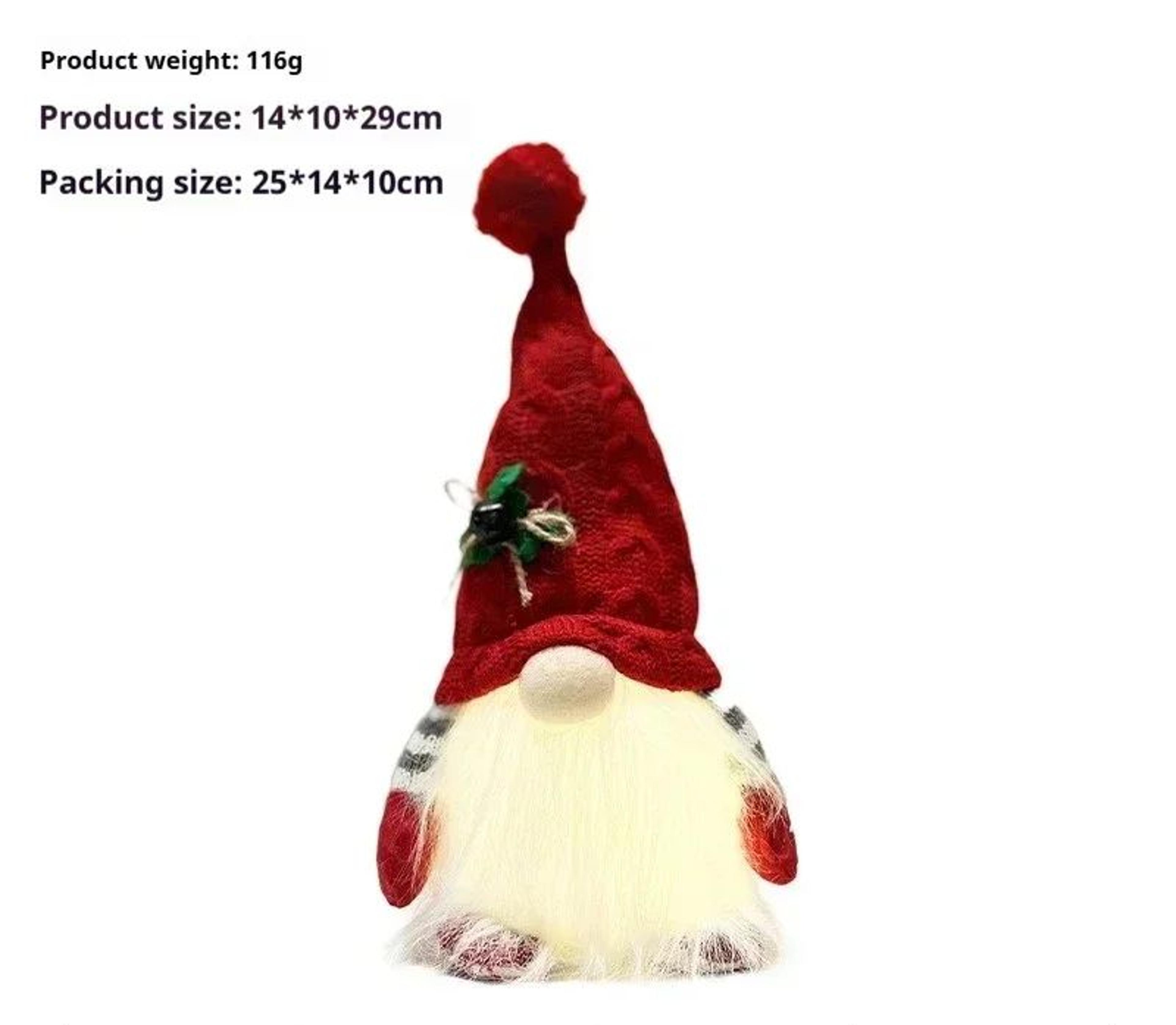 Christmas Gnome Doll Ornament  Knitted Hat Character With Lantern Styling For Home Displays And Fes 3