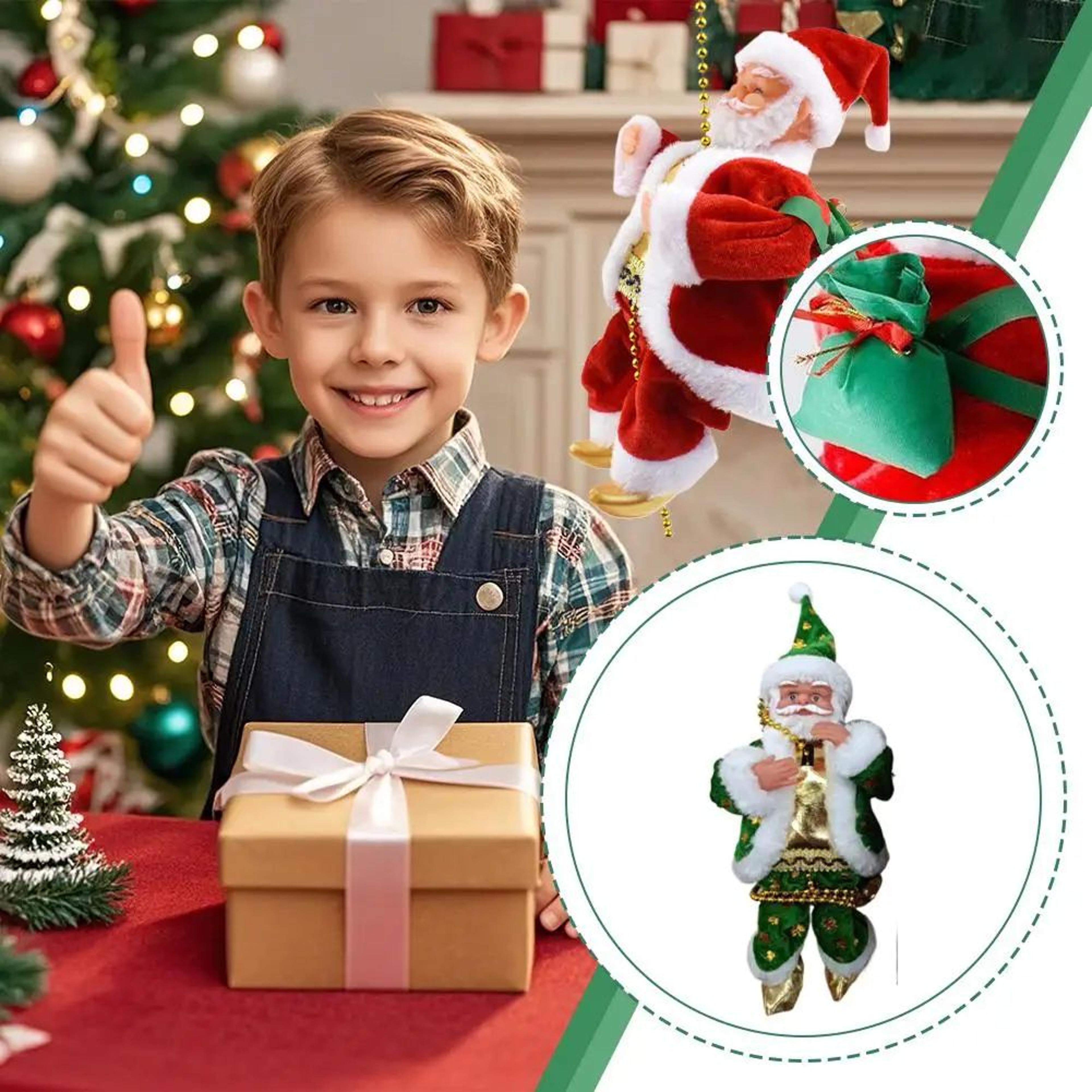 Climbing Santa Christmas Doll  Animated Bead Chain Decoration With Lights  Music For Festive Home D 2