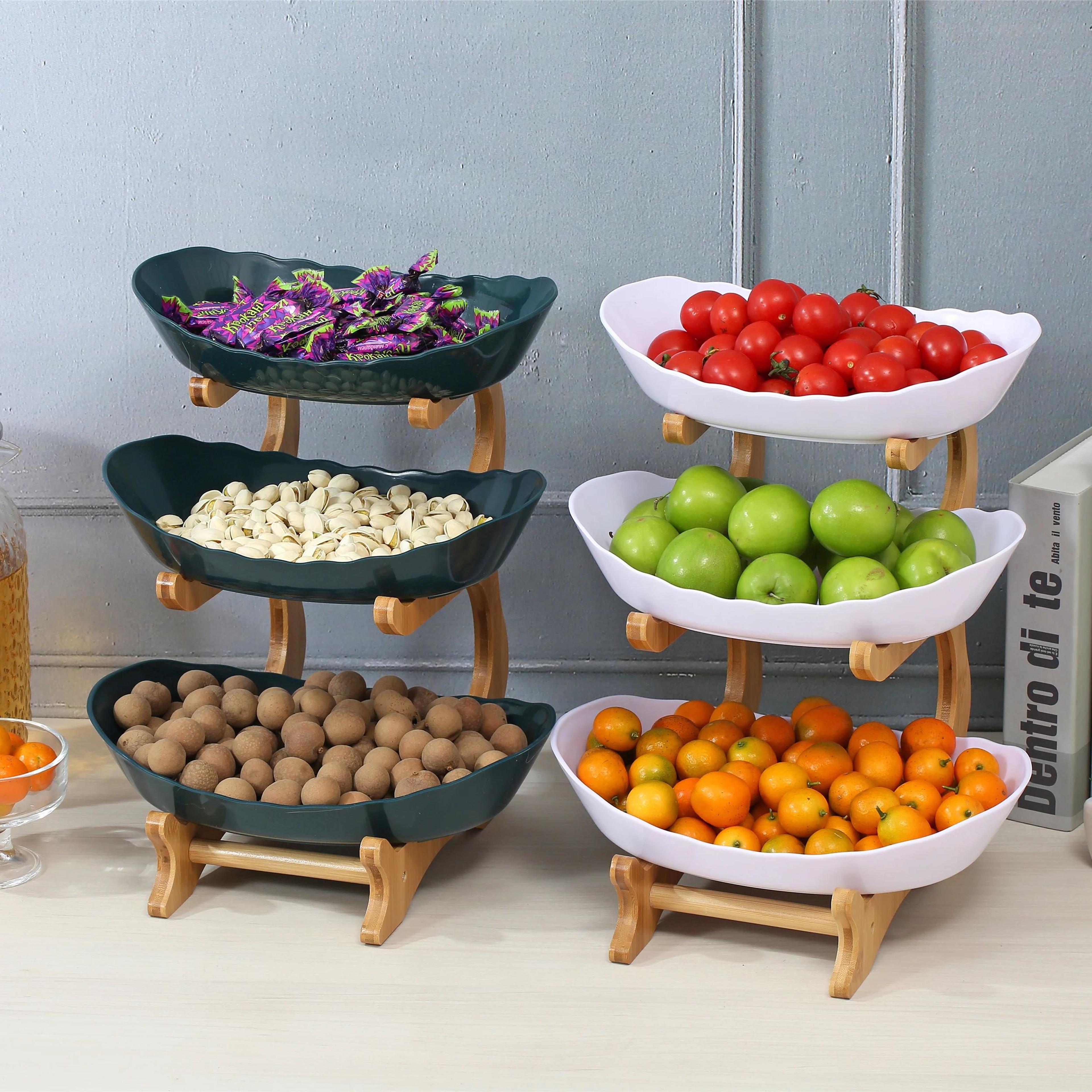 Tiered Fruit Stand  23 Layer Plastic Serving Tray For Orderly Snacks Candy  Dried Fruit With Modern 2