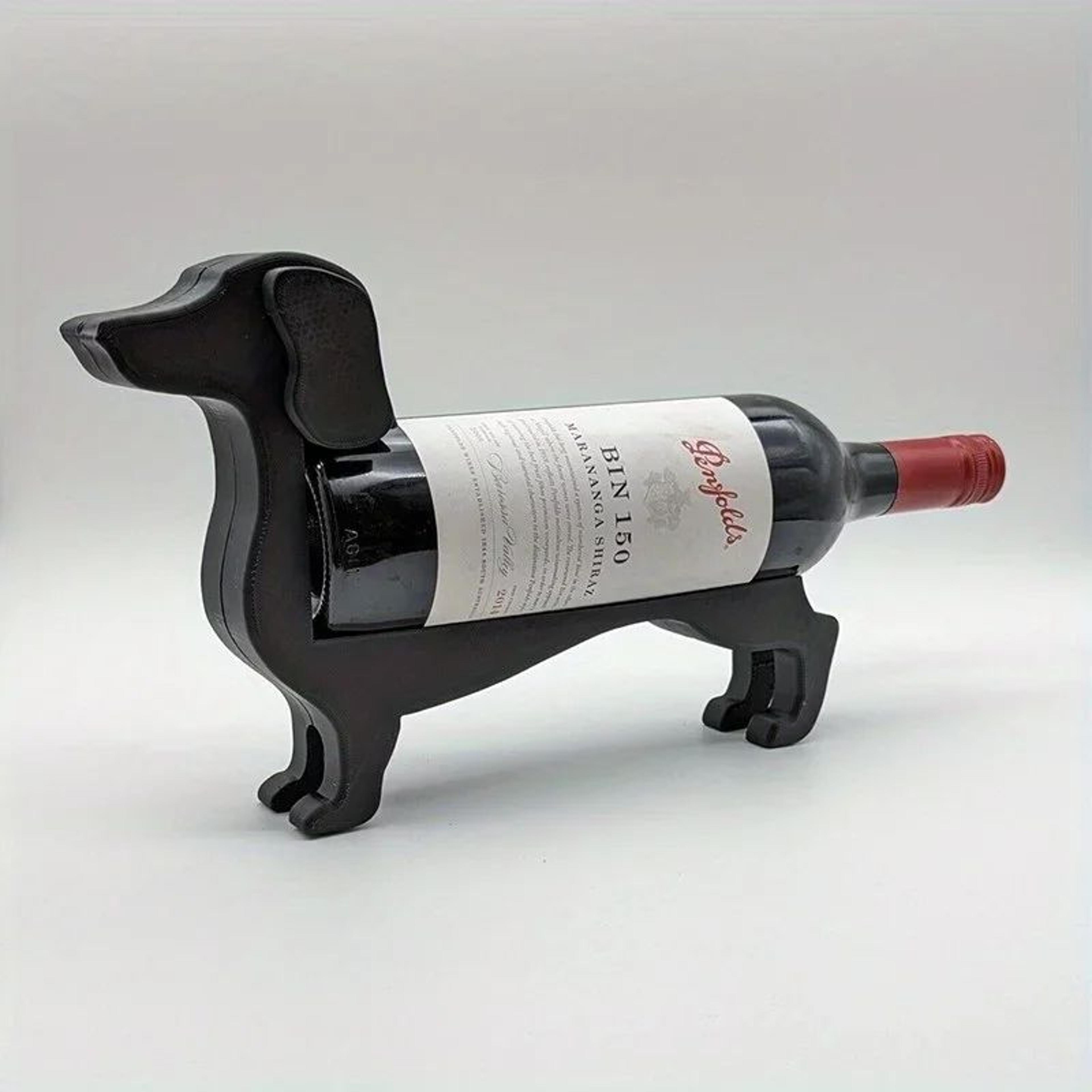 Sausage Dog Wine Bottle Holder  Black ABS Decorative Rack For Fun Home Bar Styling Modern Displays  5
