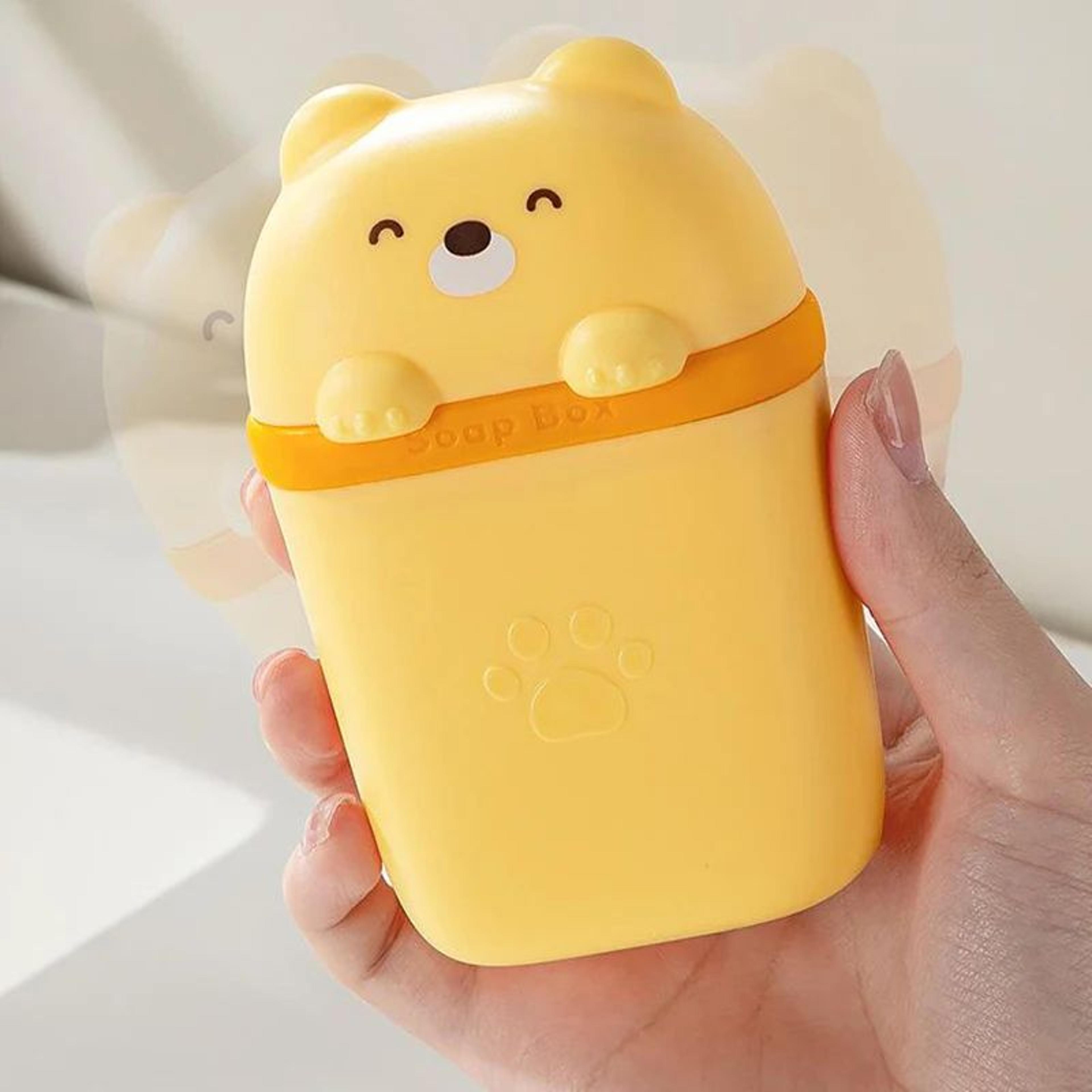 Bear Travel Soap Box  Portable PP Soap Dish With Leakproof Seal  Drain Tray For Organized Bathroom  3