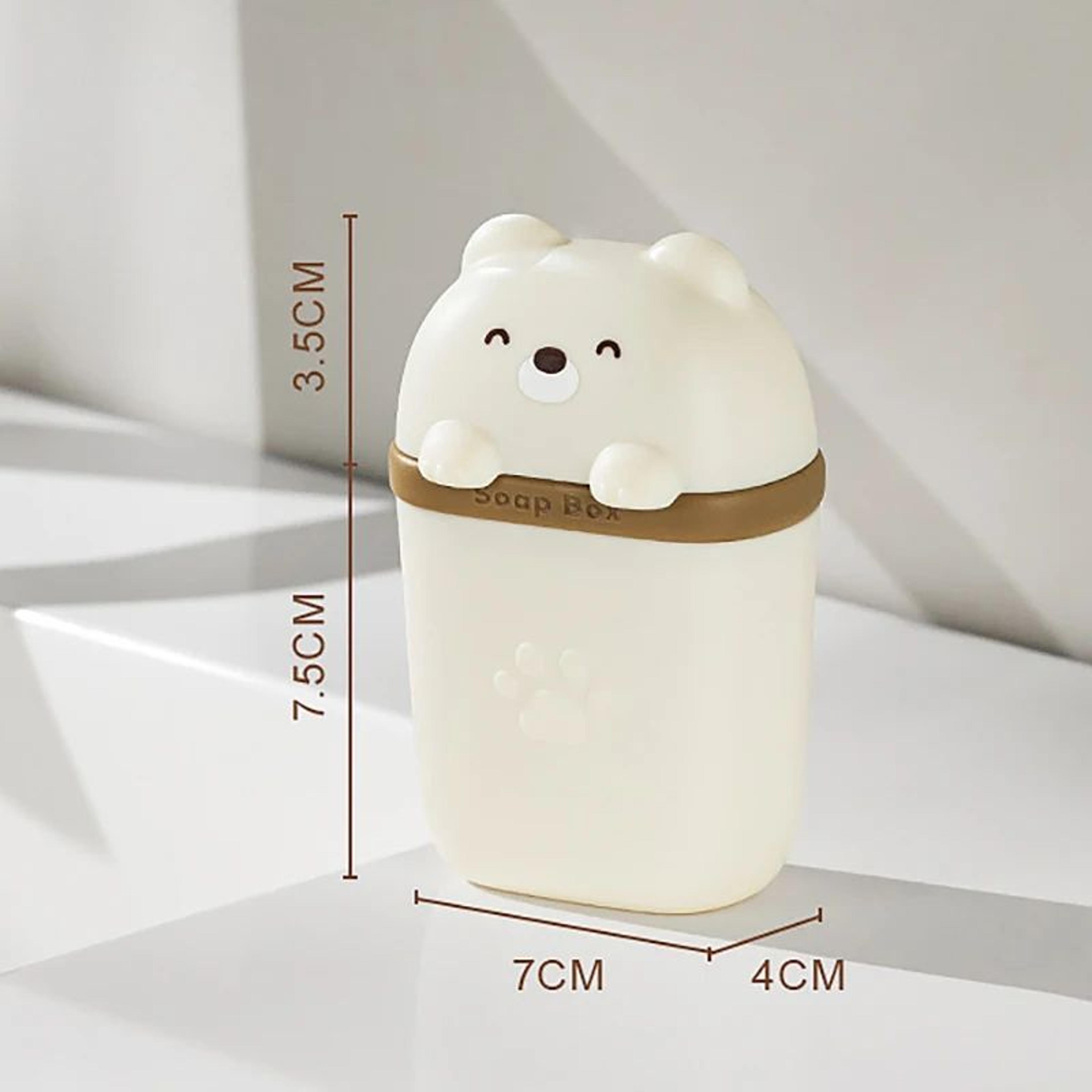 Bear Travel Soap Box  Portable PP Soap Dish With Leakproof Seal  Drain Tray For Organized Bathroom  7