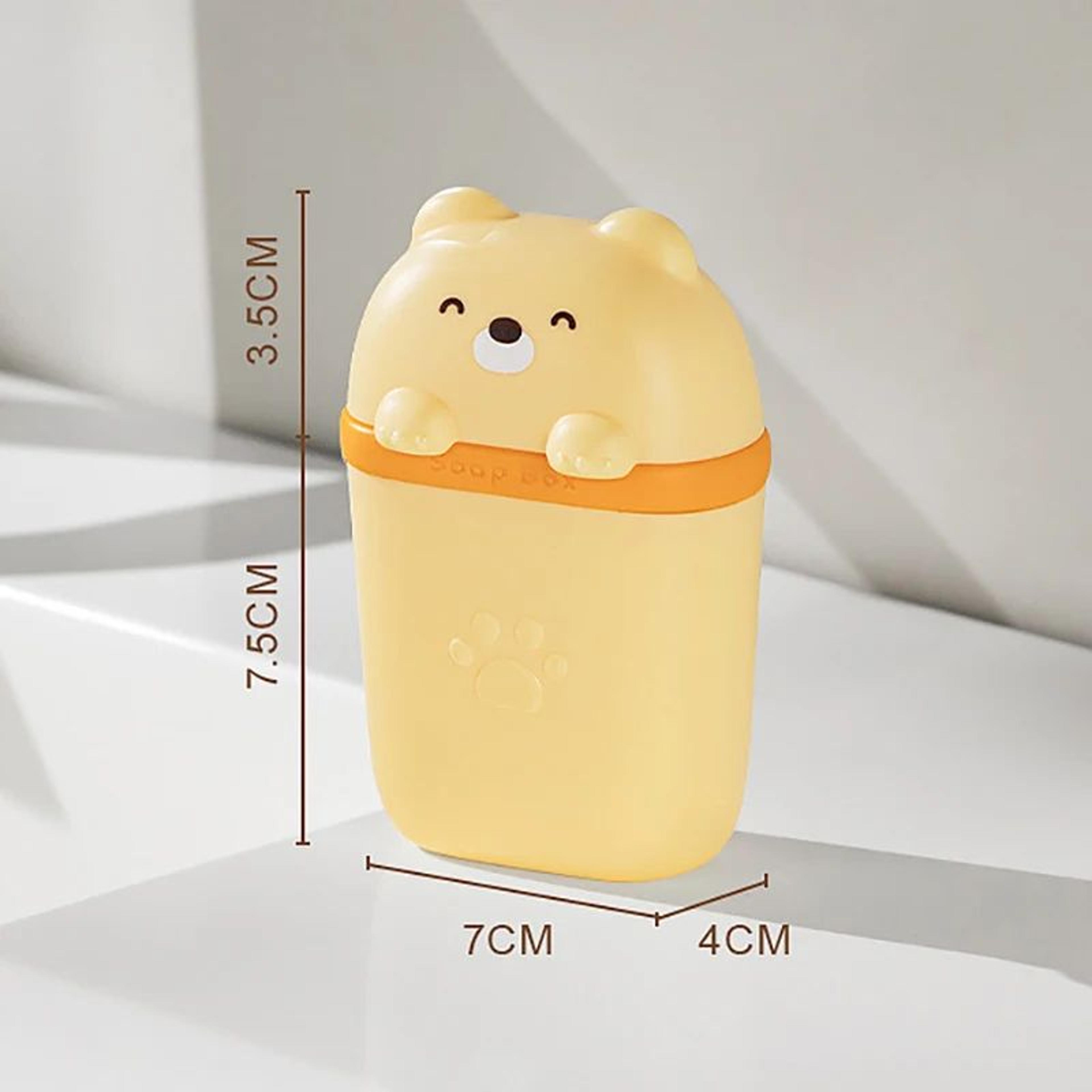 Bear Travel Soap Box  Portable PP Soap Dish With Leakproof Seal  Drain Tray For Organized Bathroom  8