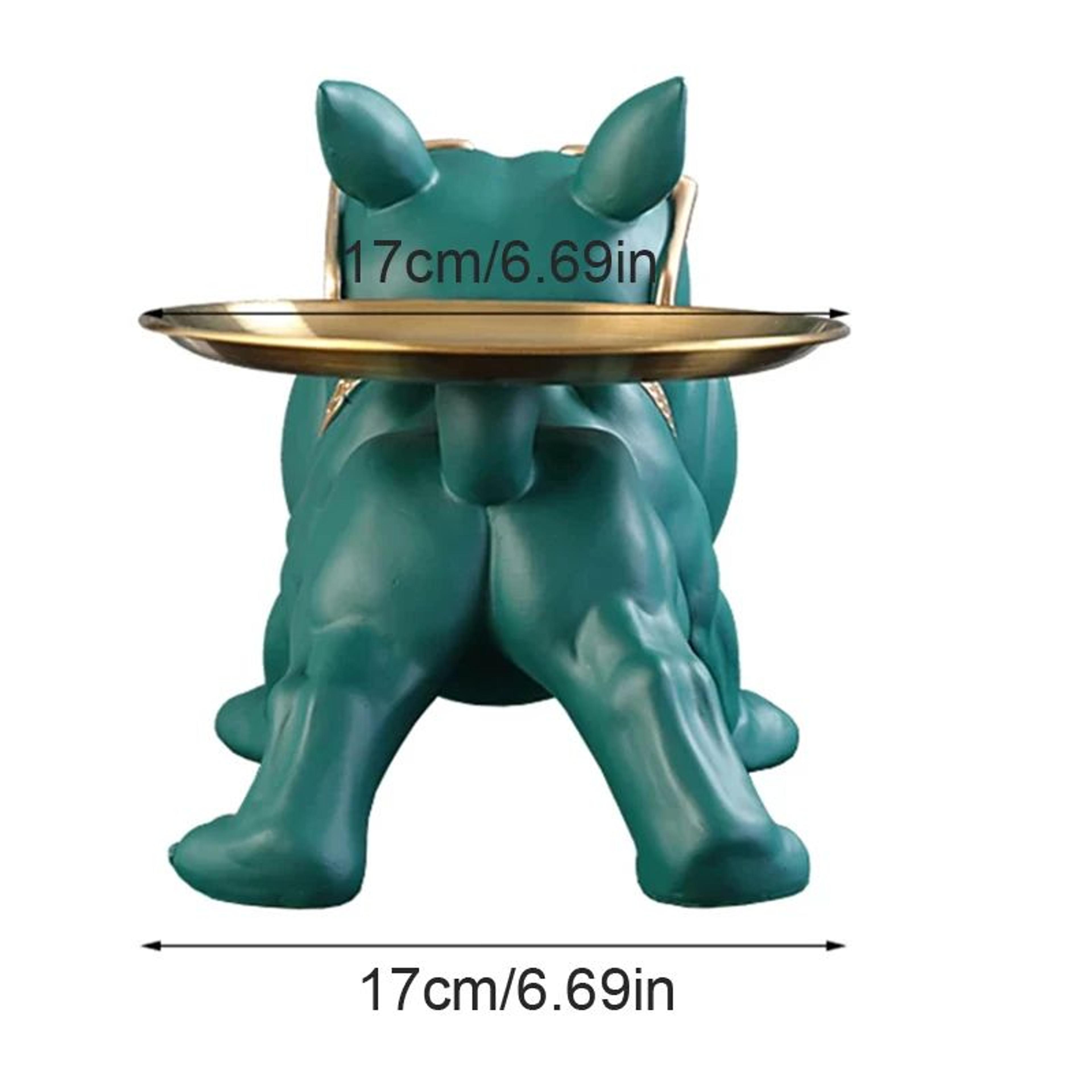 Bulldog Statue Storage Box  Resin Dog Figurine Organizer For Keys Phones Remotes  Candy With Decora 5
