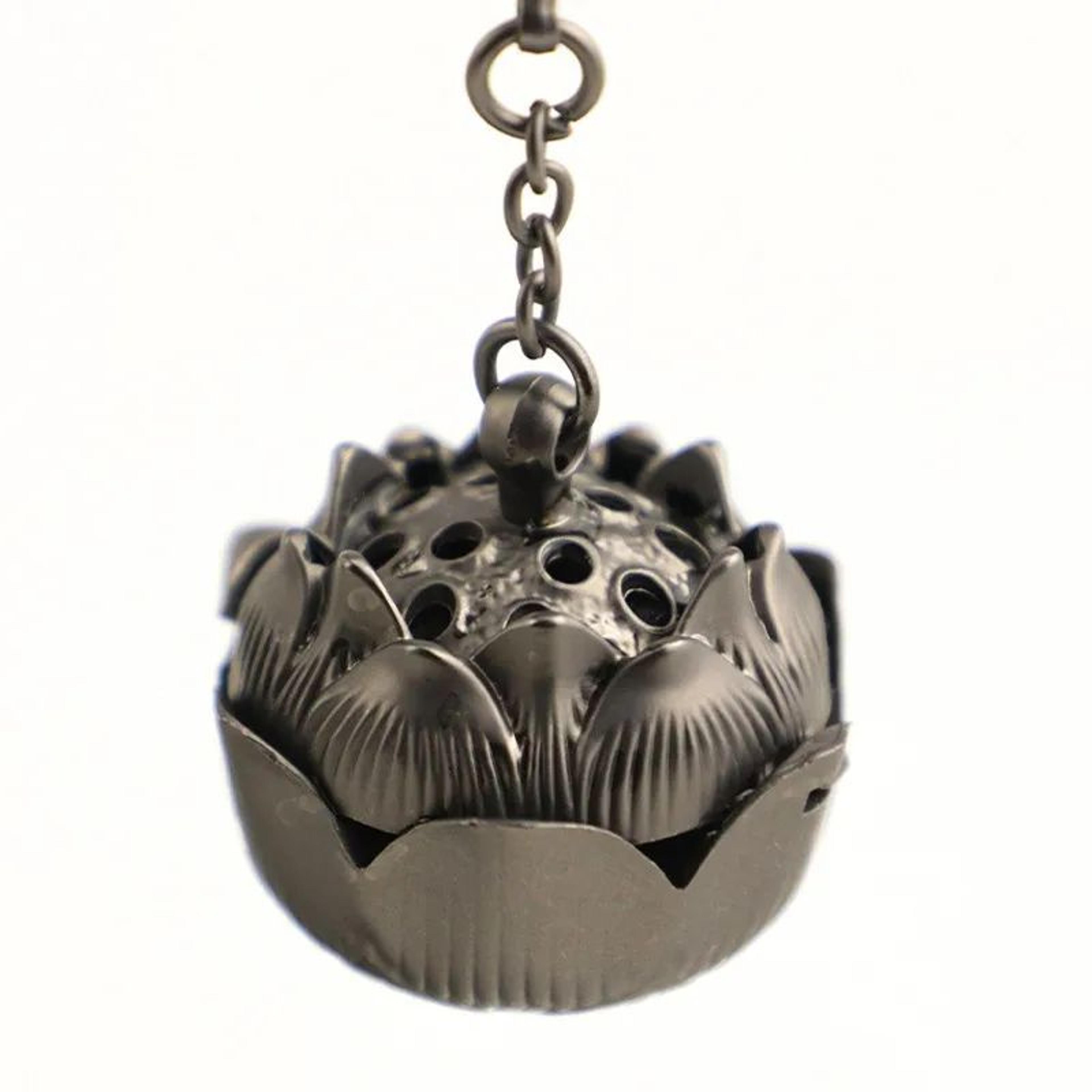 Crane Lotus Incense Burner  AntiqueStyle Alloy Hanging Holder For Coils  Cones Tea Ceremony Decor   7