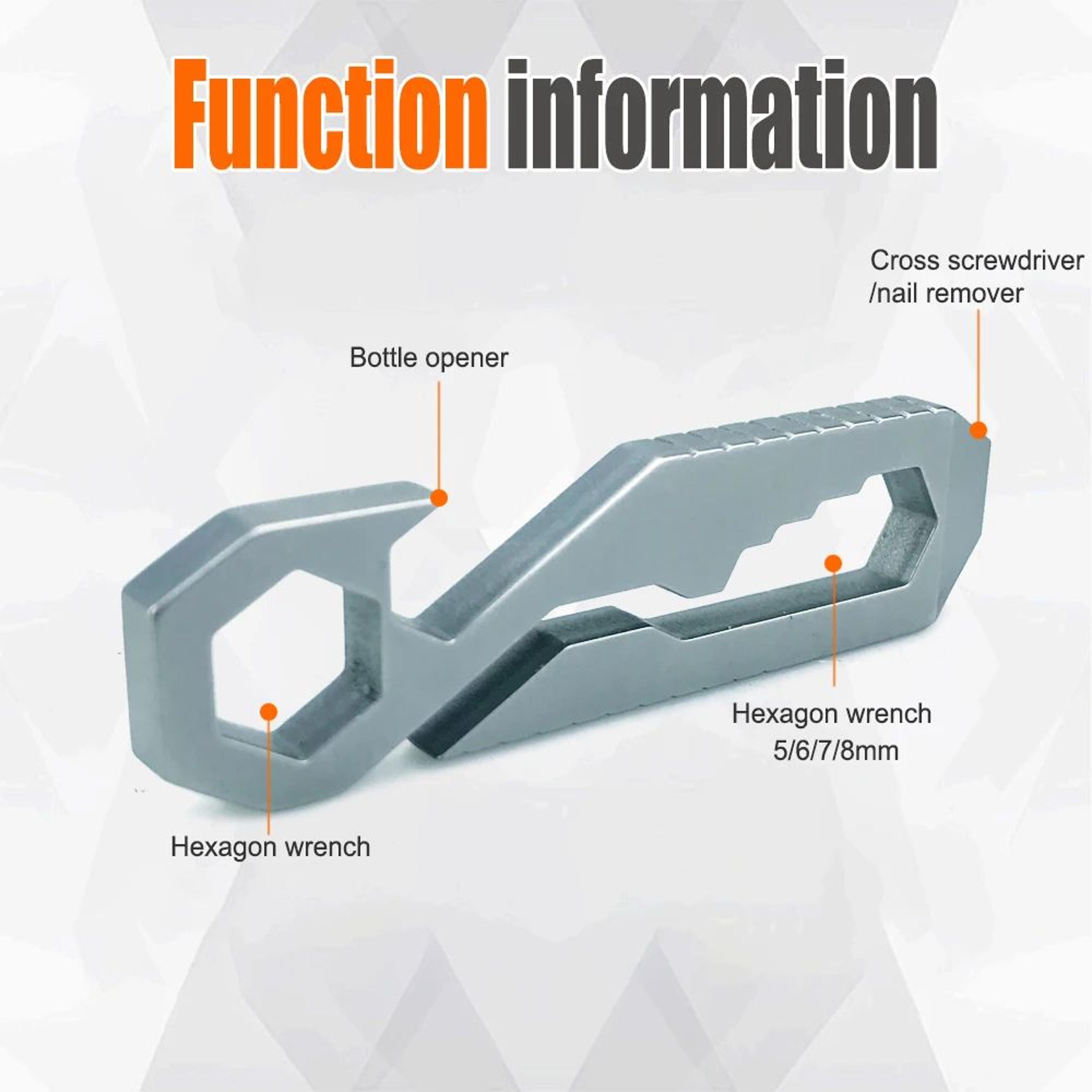 7in1 Stainless Steel Wrench  Portable Bottle Opener  Compact Outdoor Multitool For Camping Hiking A 4