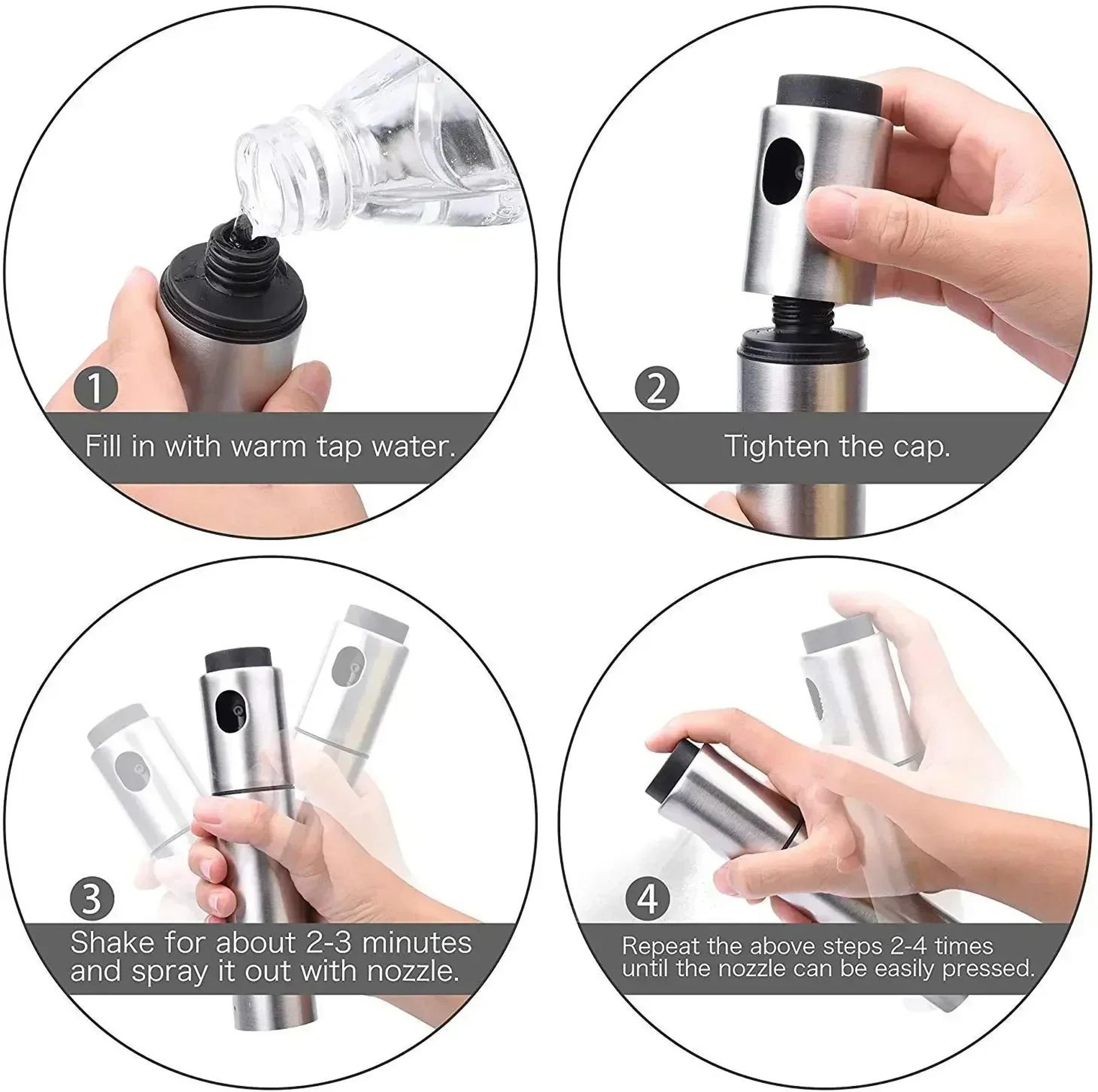 Olive Oil Sprayer  338 Fl Oz Stainless Steel Pump Dispenser For Even Seasoning BBQ Baking Grilling  3