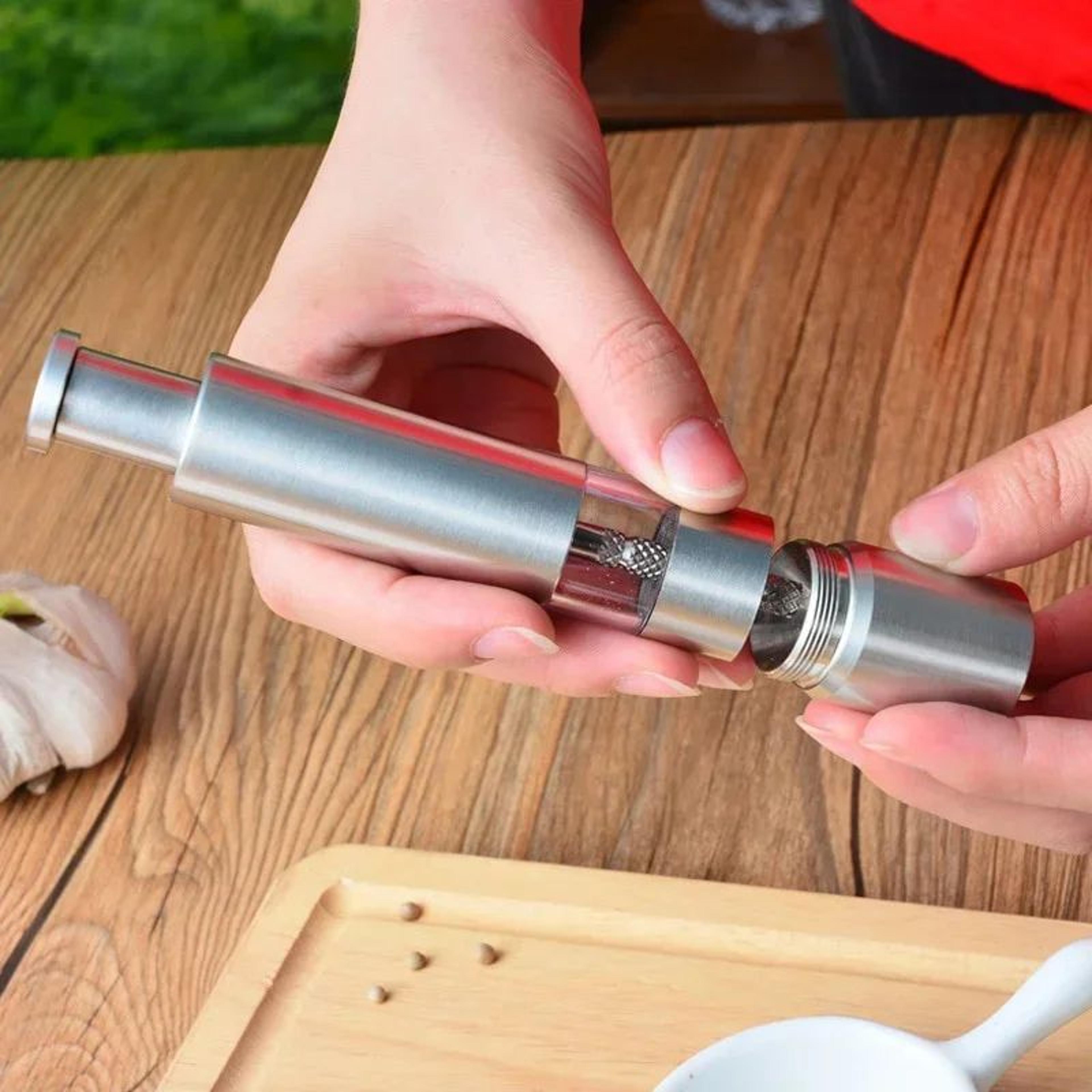 Thumb Press Pepper Mill  Portable Stainless Steel Manual Spice Grinder For Black Pepper Cumin BBQ   2