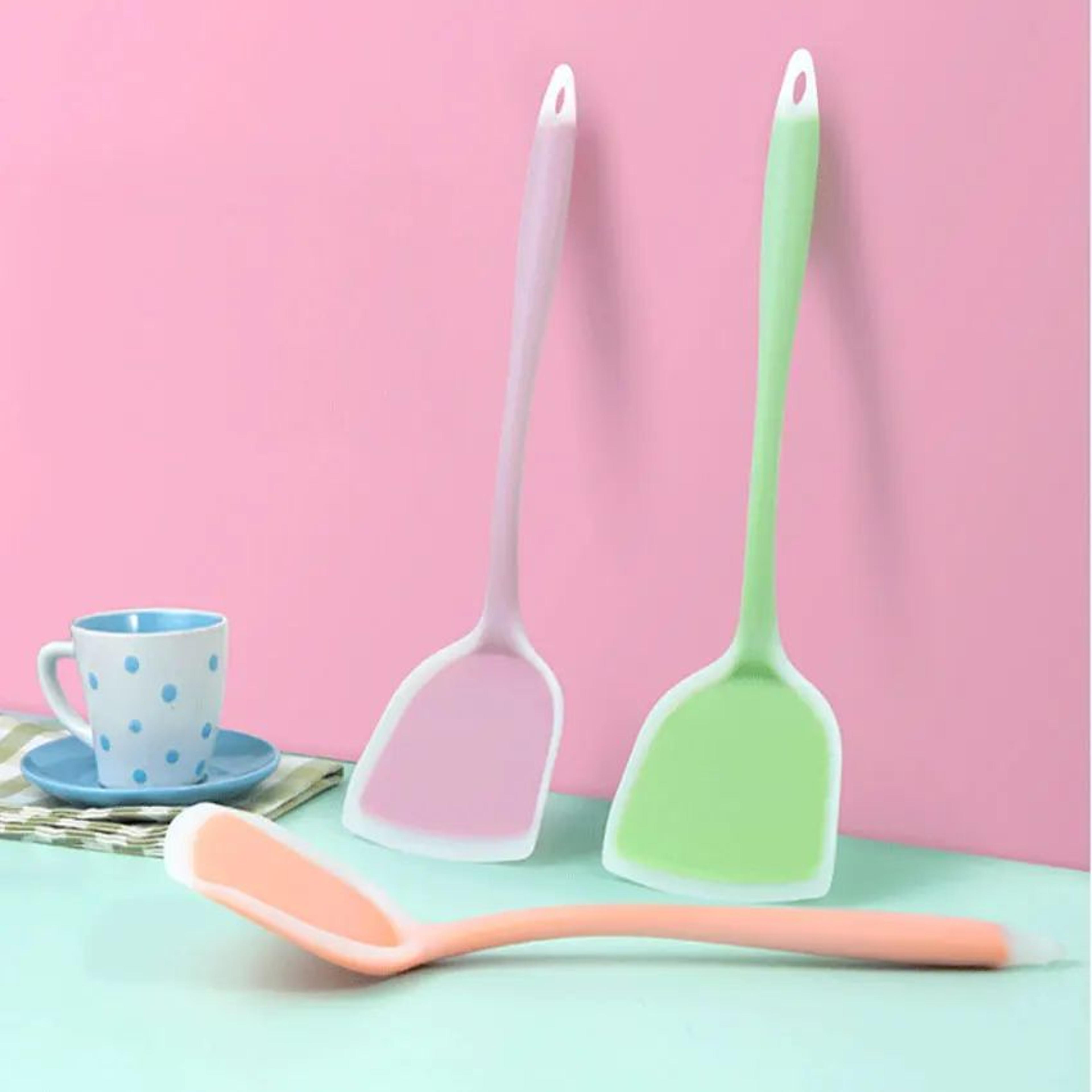 silicone cooking utensil set – non-stick kitchen tools for turning eggs, lifting fish, scooping & easy daily meal prep